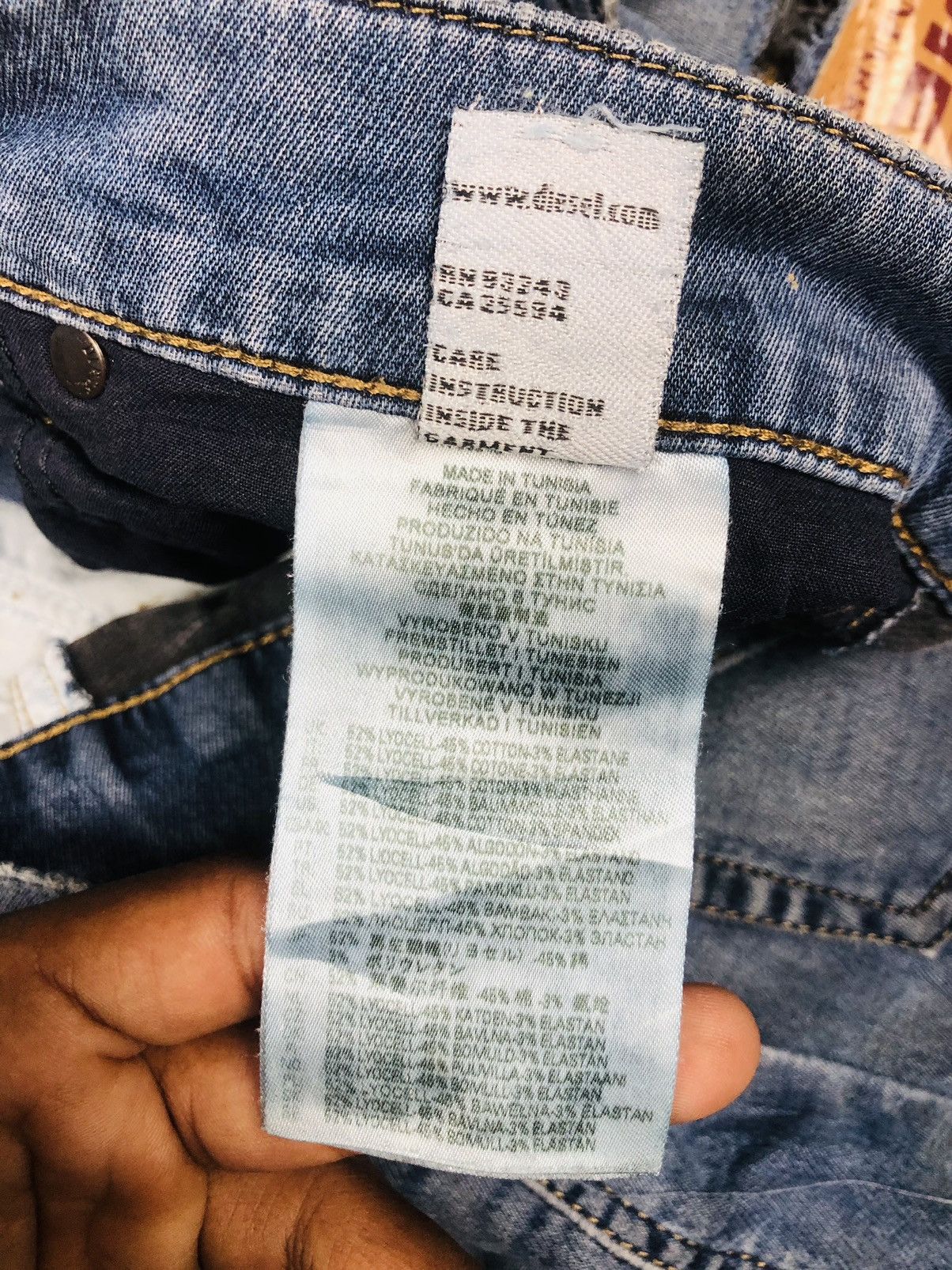 Diesel DIESEL Blue Distressed Patchwork Jeans Slim Fit (40) Size US 32 / EU 48 - 12 Thumbnail