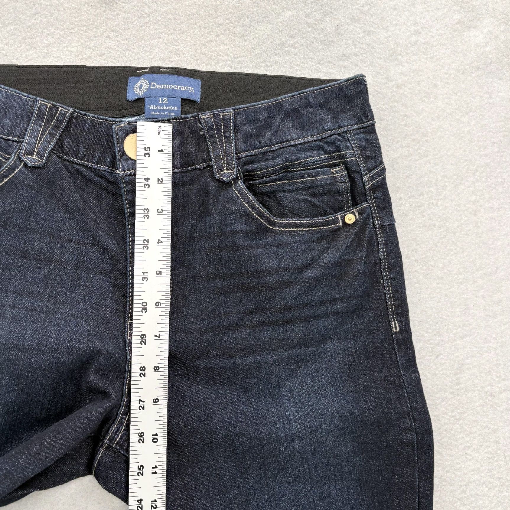 Vintage Democracy Jeans Ankle Womens 12 Blue Mid Rise Slim Stretch Denim 5-Pocket Zipper Button Pocketing N/A Size 34" / US 12 / IT 48 - 6 Thumbnail