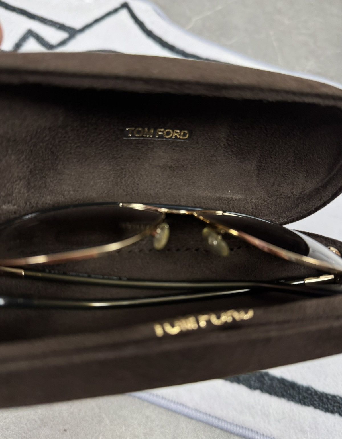 Tom Ford Tom Ford Sunglasses Russell TF234 Black Gold With Box Size ONE SIZE - 14 Thumbnail