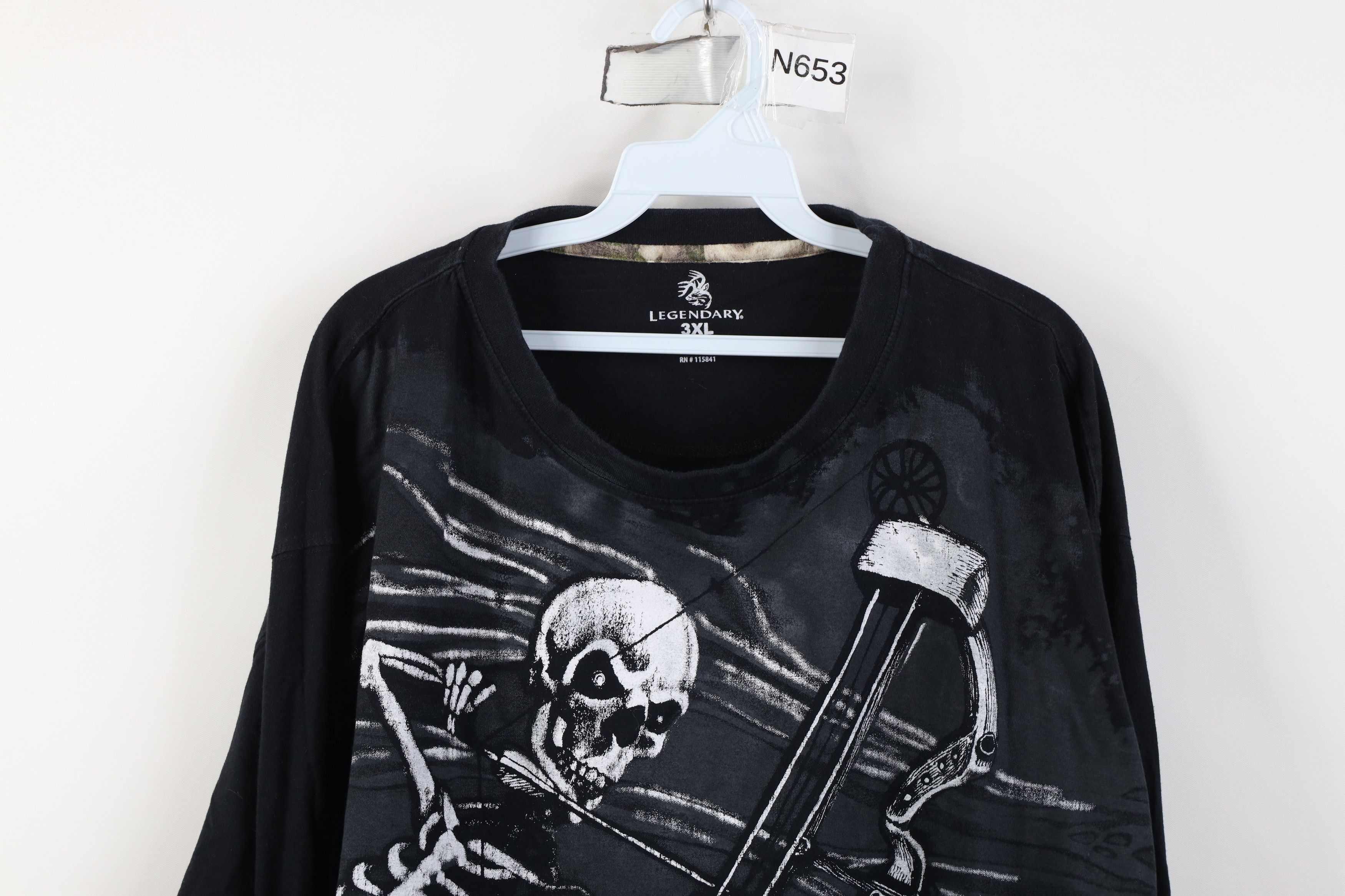 Vintage Vintage Y2K Streetwear Hunting Skeleton Long Sleeve T-Shirt Size US XXL / EU 58 / 5 - 2 Thumbnail