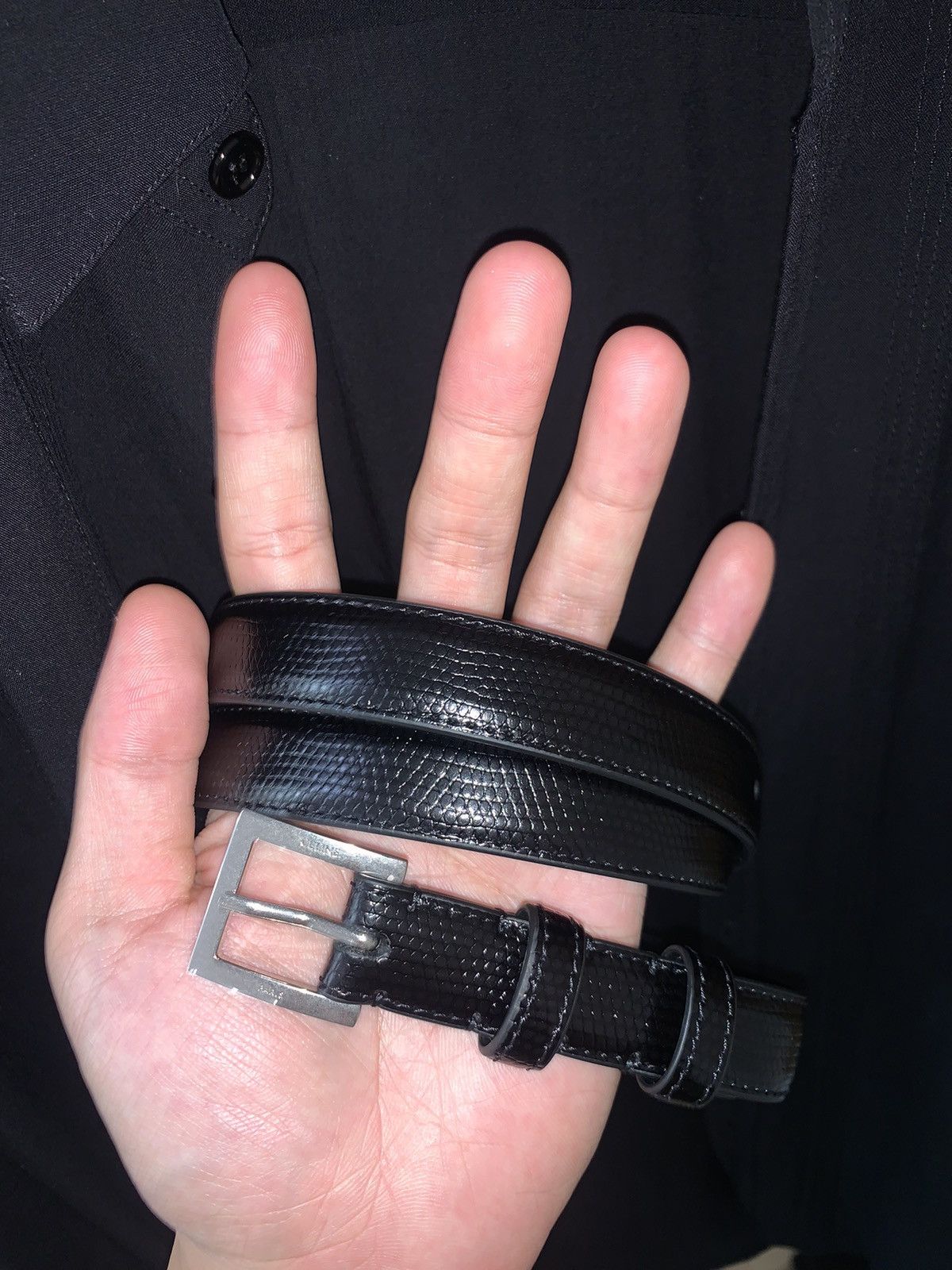 Celine Celine 2025SS Bc-13 Lizard Embossed Calfskin belt Size 34 - 1 Thumbnail