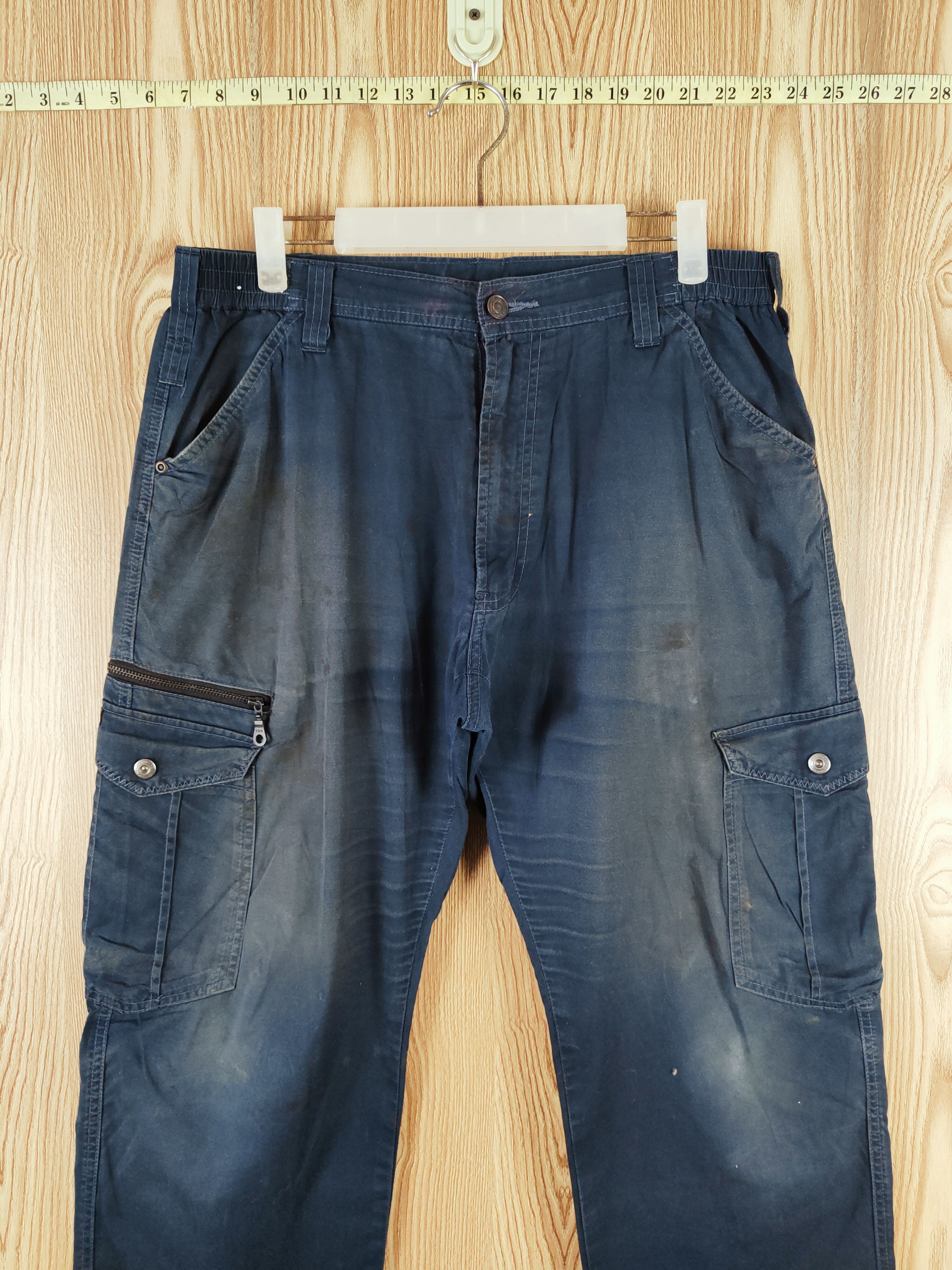 Japanese Brand GW Navy Faded Multipocket Tactical Cargo Pants #W376 Size US 33 - 2 Thumbnail