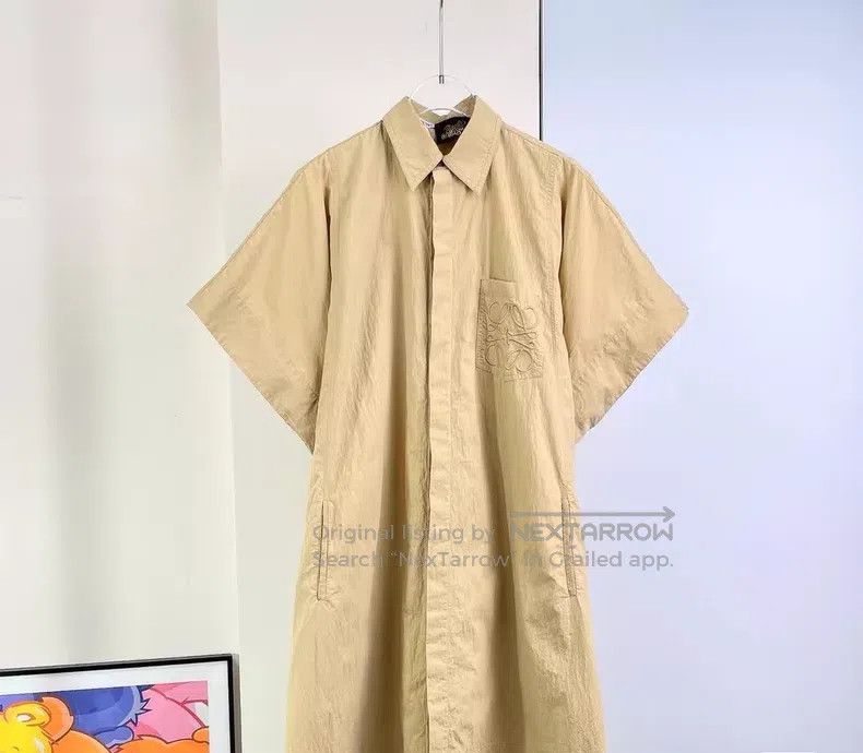 Loewe Loewe Khaki Short Sleeve Shirt Dress, Women's Size 4XL / US 24-26 - 5 Thumbnail