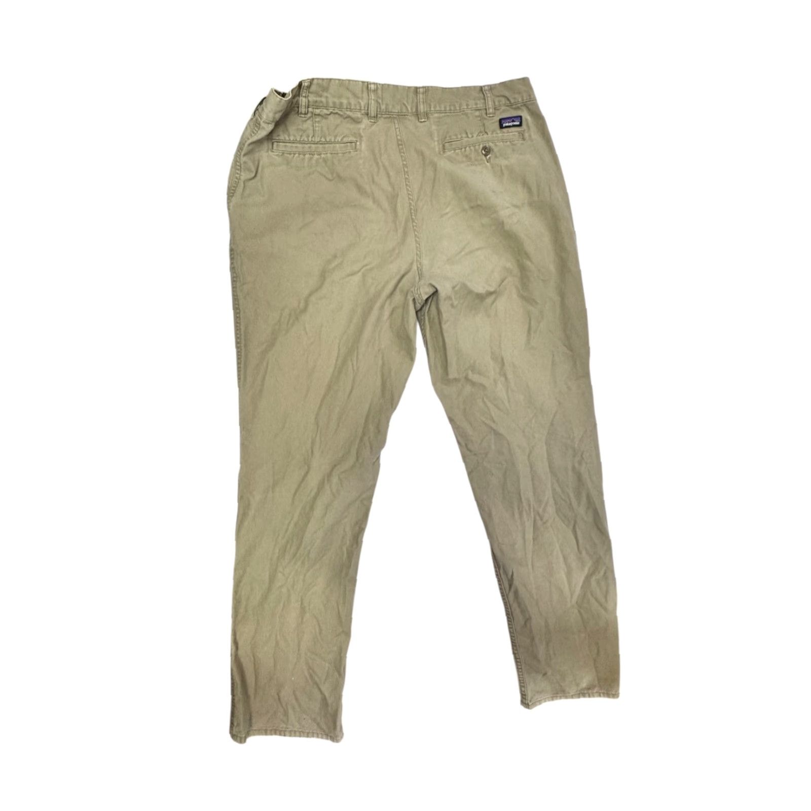 Patagonia Patagonia Men's Chino Pants Khaki Regular 38x32 Organic Cotton Flat Front Straight Leg Pockets Belt Loops Logo Size US 38 / EU 54 - 3 Thumbnail