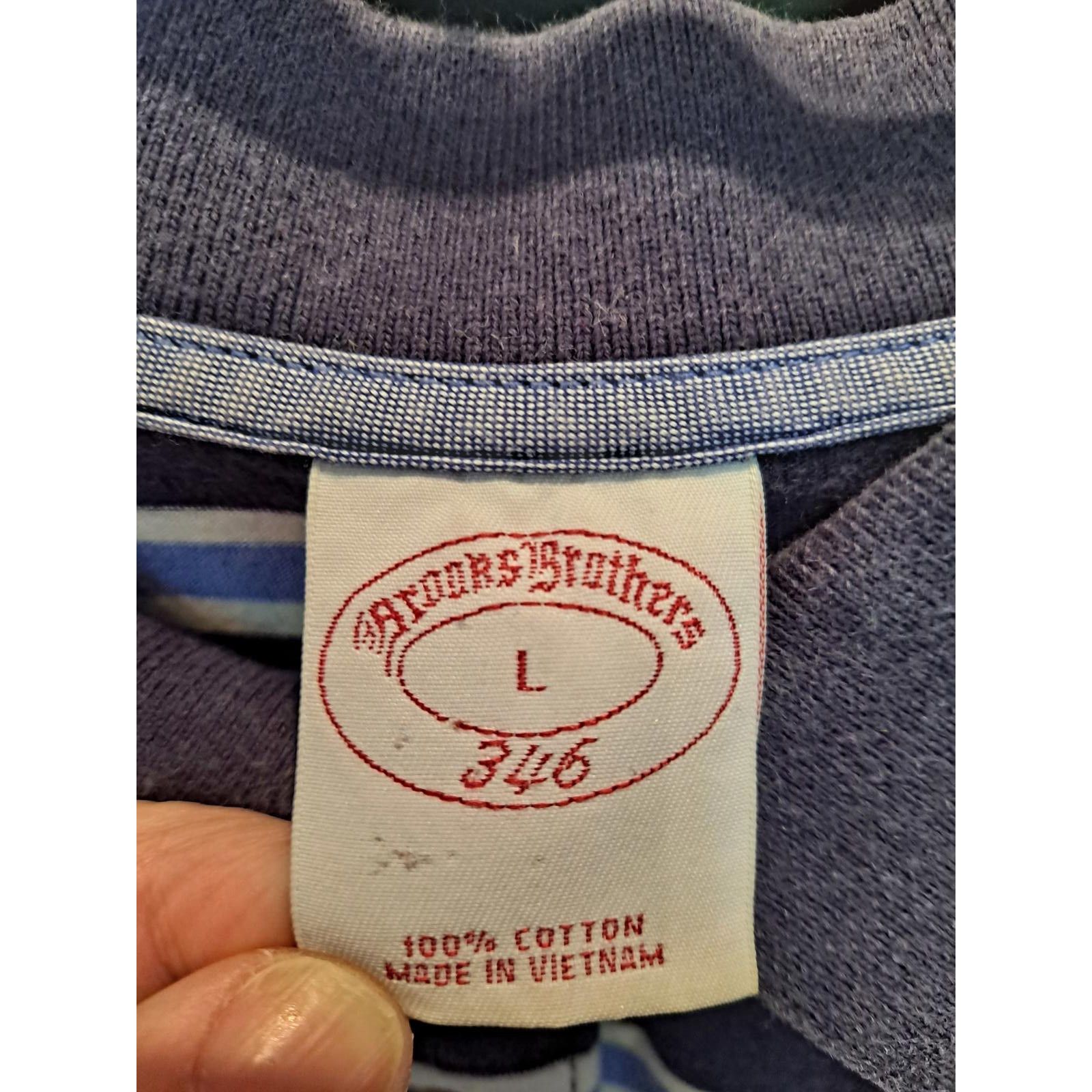 Brooks Brothers Brooks Brothers Light and Dark Blue Small Striped Polo Size Size US L / EU 52-54 / 3 - 3 Thumbnail