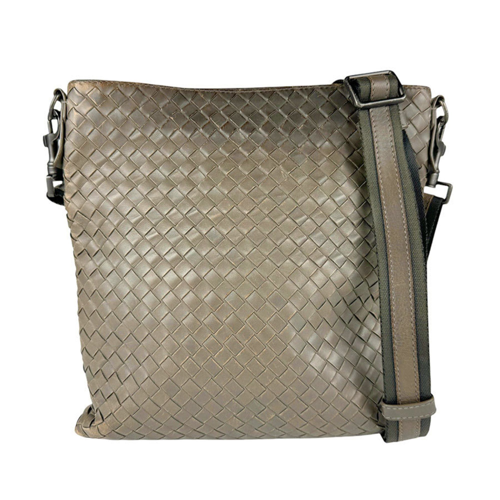 Bottega Veneta Bottega Veneta Shoulder Bag Intrecciato Leather Khaki Men's n0988 Size ONE SIZE - 1 Thumbnail