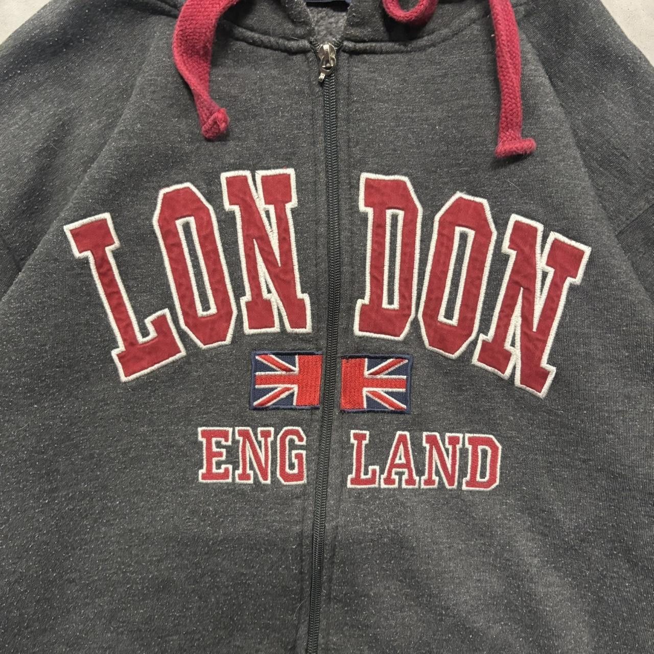 Vintage Crazy Vintage Y2K 2000s Grunge London England UK Grey Streetwear Zipup Hoodie! Size US XL / EU 56 / 4 - 2 Thumbnail
