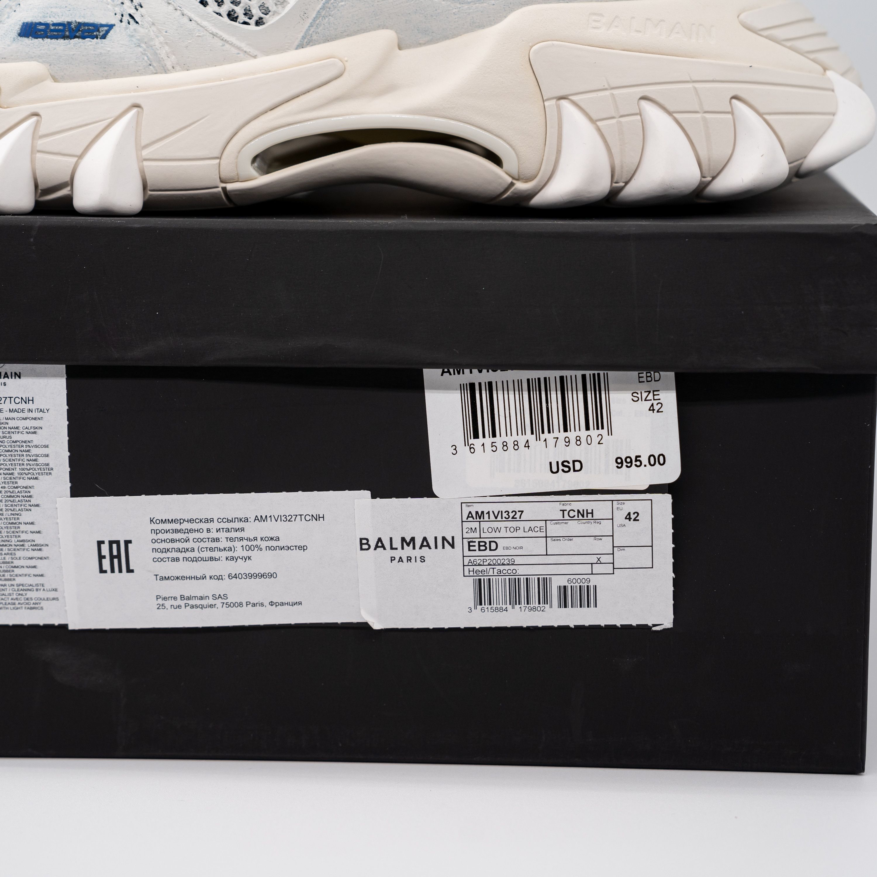 Balmain size 42/ US 9 - Balmain B-East Black Blue painted sneakers Size US 9 / EU 42 - 8 Thumbnail
