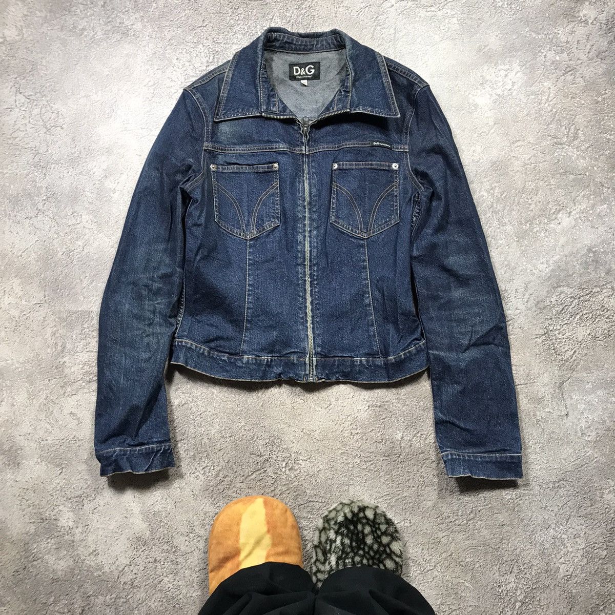 Vintage Vintage D&G Washed Blue Zip Up Jacket Y2K Streetwear Boxy M Size M / US 6-8 / IT 42-44 - 2 Thumbnail