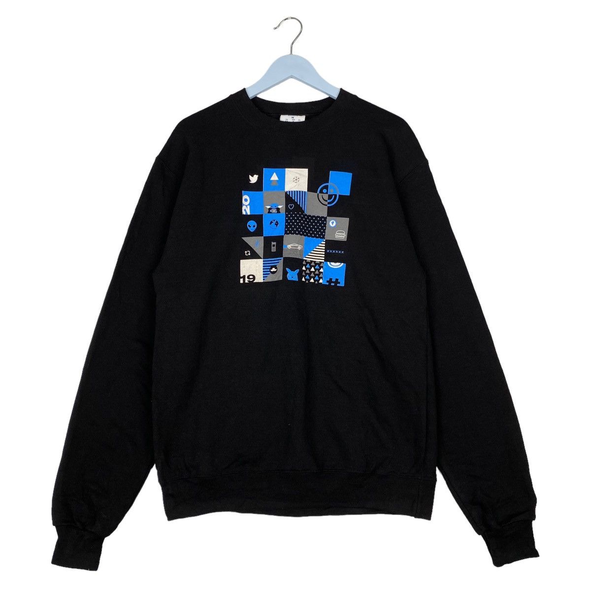 Champion × Vintage Vintage Champion All Print Crewneck Sweatshirt Black Blue Size US M / EU 48-50 / 2 - 1 Thumbnail