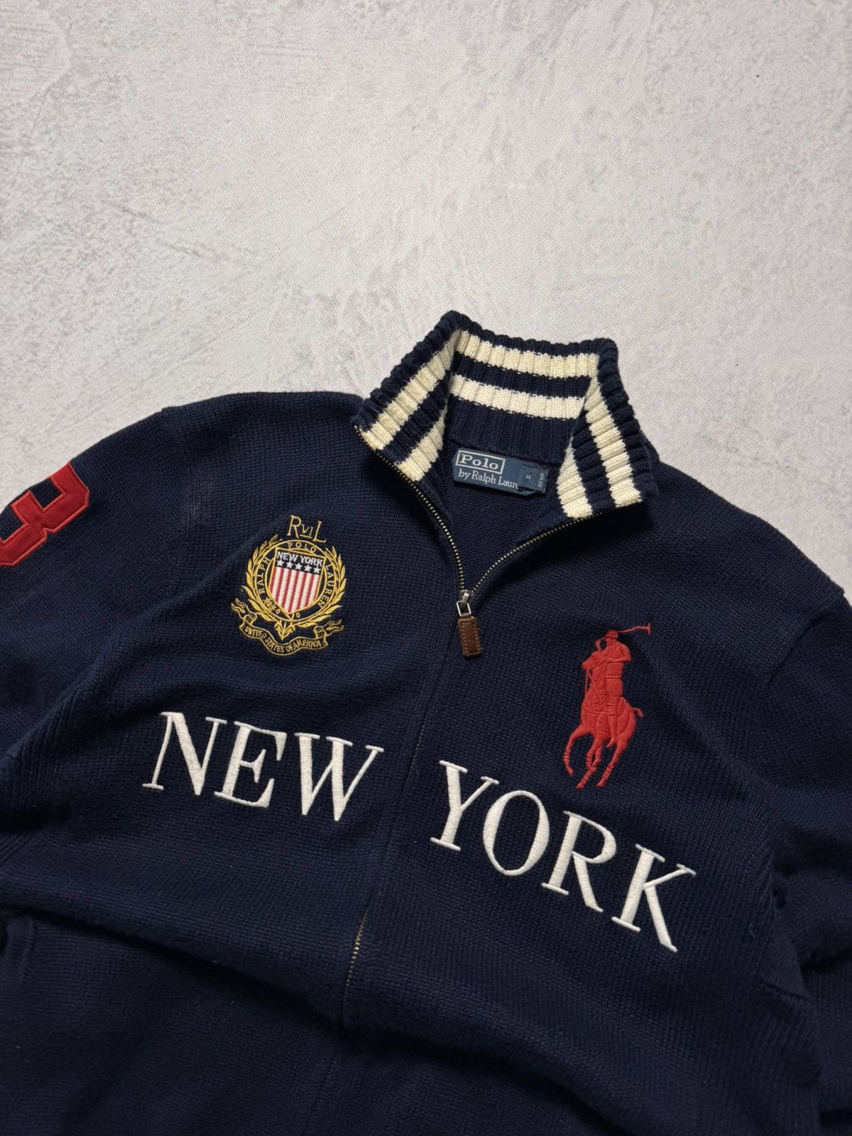 Polo Ralph Lauren × Vintage Ralph Lauren by Polo New York Vintage Knitting Zip Sweater Size US M / EU 48-50 / 2 - 2 Thumbnail