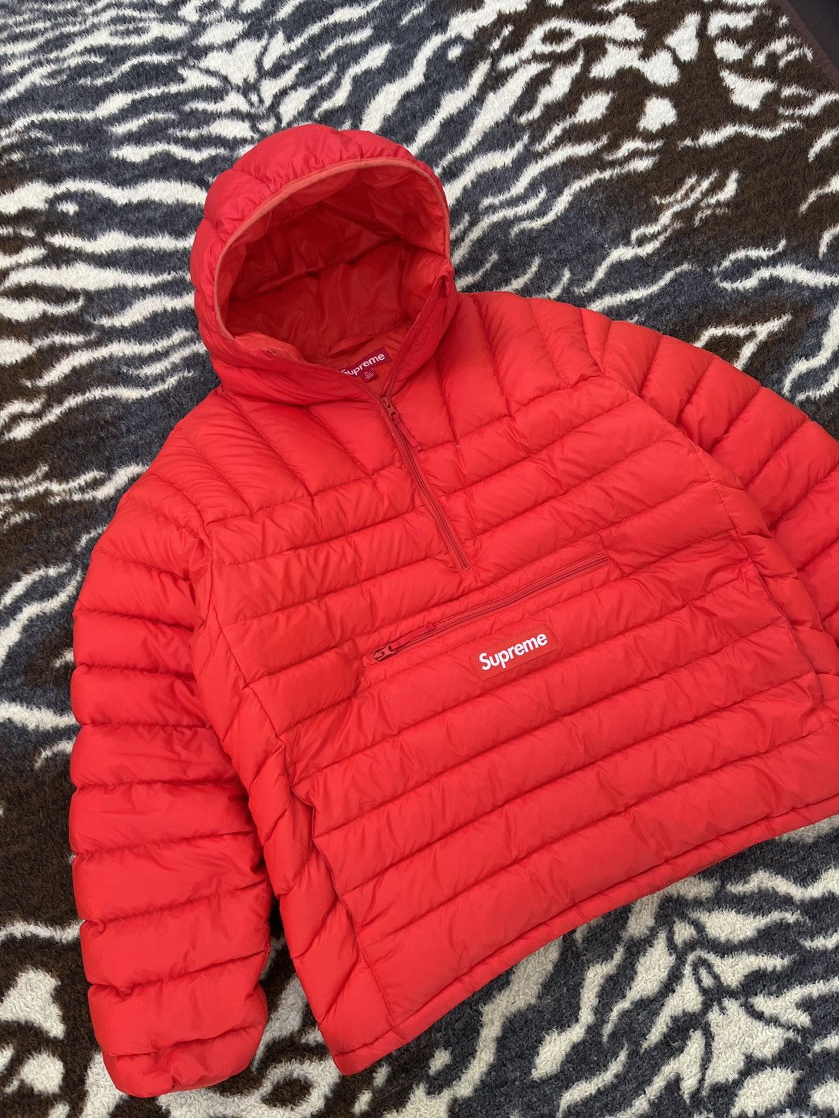 Supreme Size M - Supreme Micro Down Half Zip Hooded Pullover Orange Size US M / EU 48-50 / 2 - 2 Thumbnail