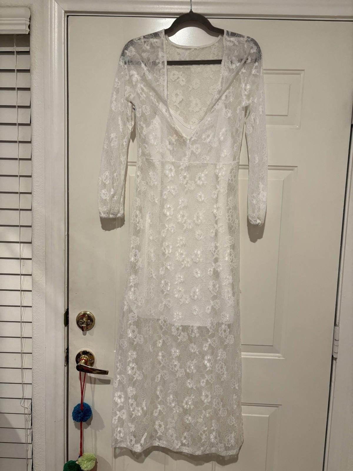 Nordstrom Womens Open Edit sz XS Nordstroms white lace dress #342 Size XS / US 0-2 / IT 36-38 - 2 Thumbnail