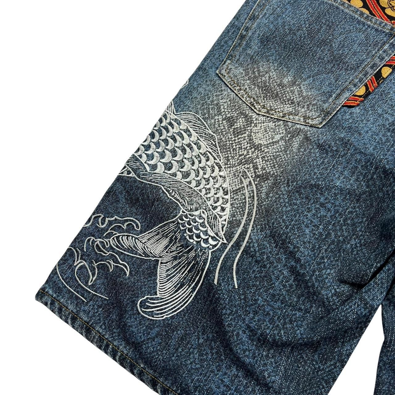 Karakuri Tamashii Karakuri Tamashii Embroidered Koi Japanese Shorts Waist 34 Size US 34 / EU 50 - 4 Thumbnail