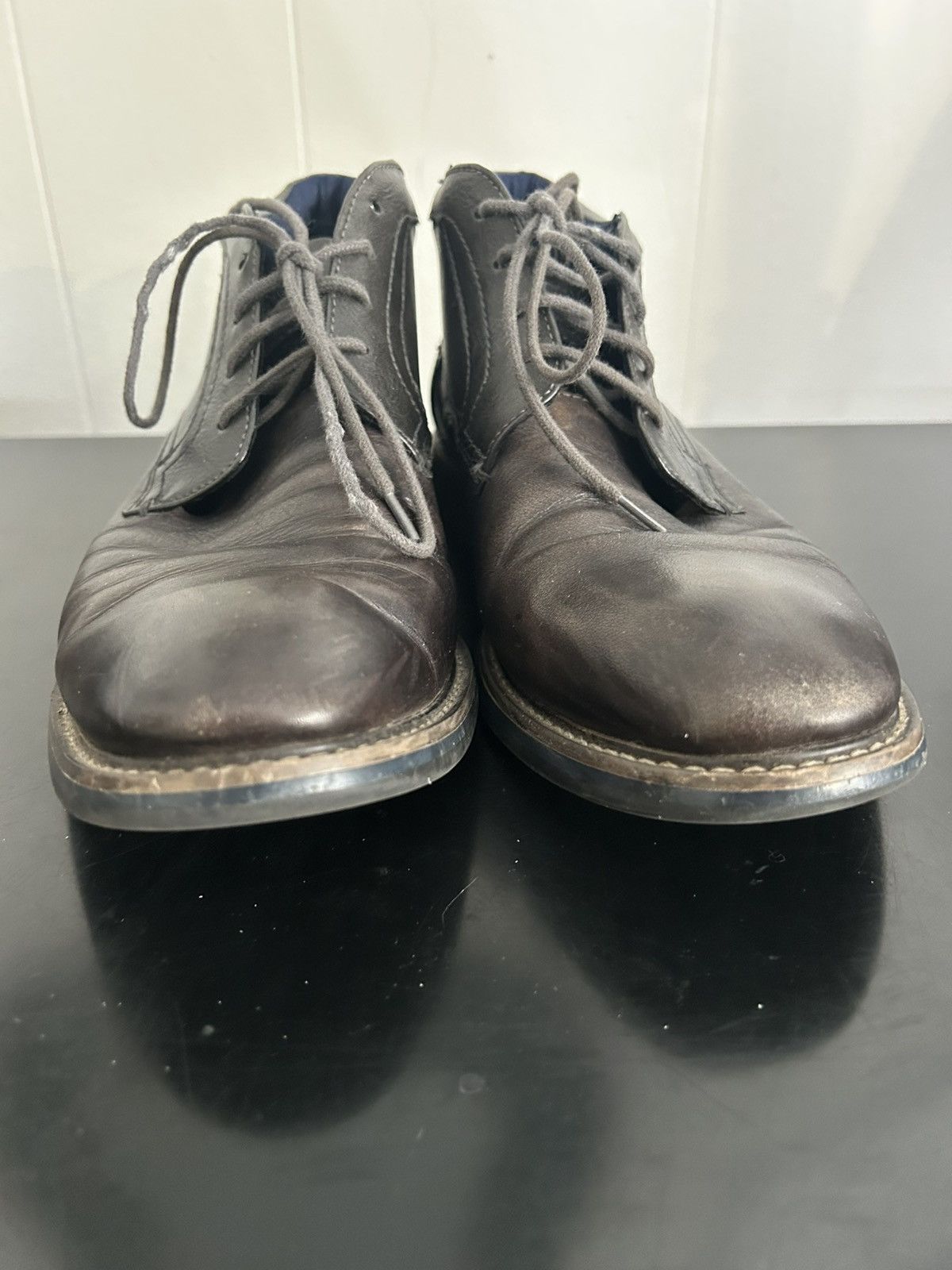 Steve Madden Steve Madden Leather P-Tunder Chukka Shoes Black Brown Sz 9 Size US 9 / EU 42 - 6 Thumbnail