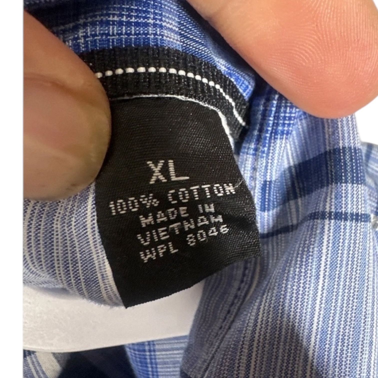 Alfani Alfani Mens Blue Plaid Casual Button Down Size XL Size US XL / EU 56 / 4 - 4 Thumbnail