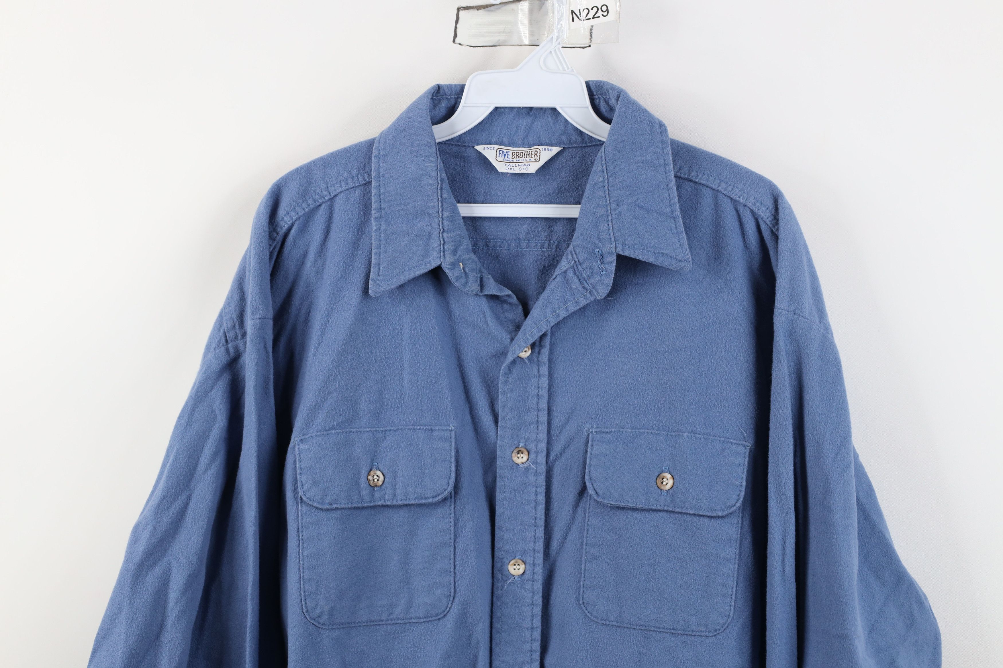 FiveBrother Vintage 70s Five Brother Cloth Collared Button Shirt USA Size US XXL / EU 58 / 5 - 2 Thumbnail