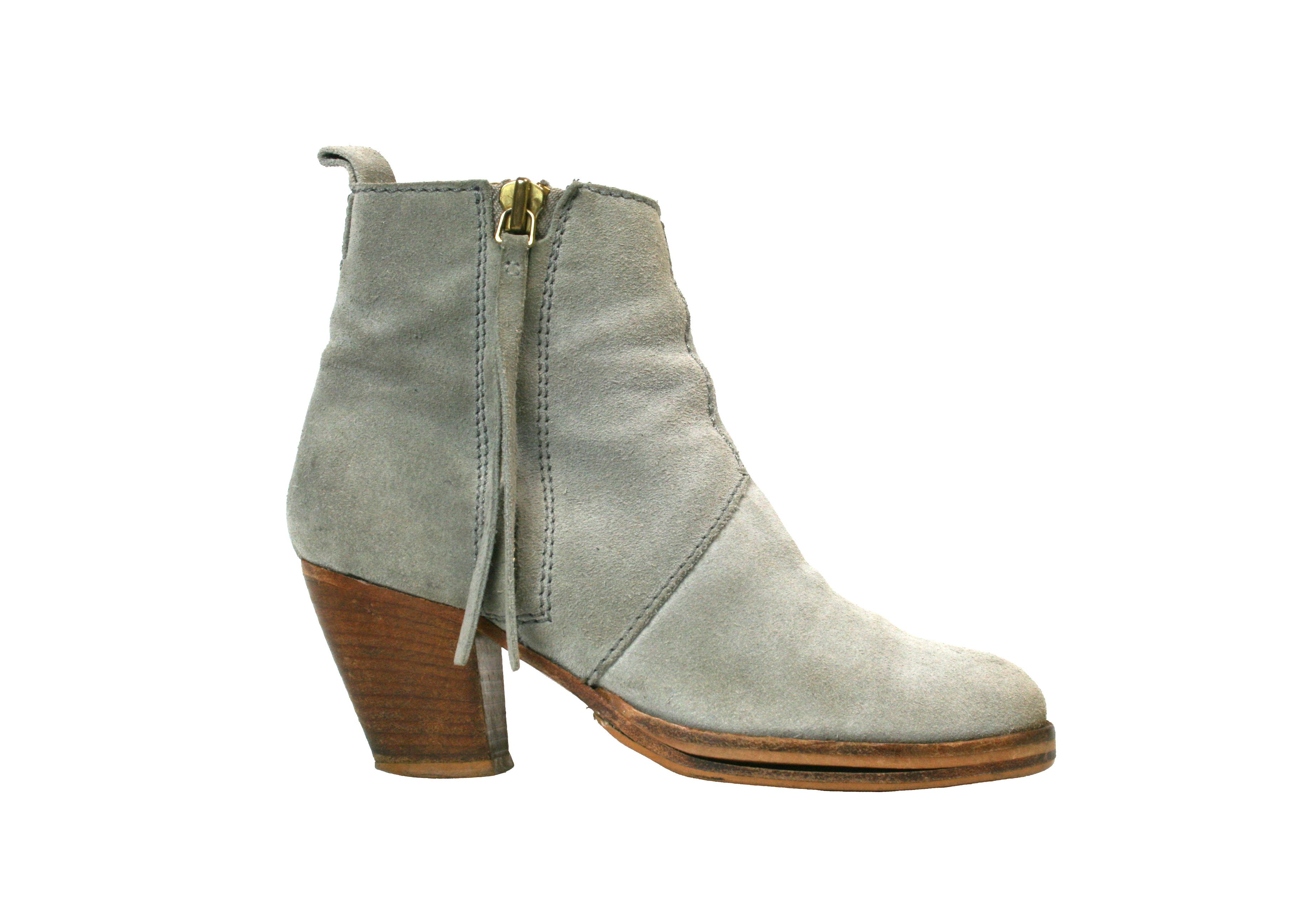Acne Studios Pistol Suede Grey Biker Boots Size US 7 / IT 37 - 1 Thumbnail