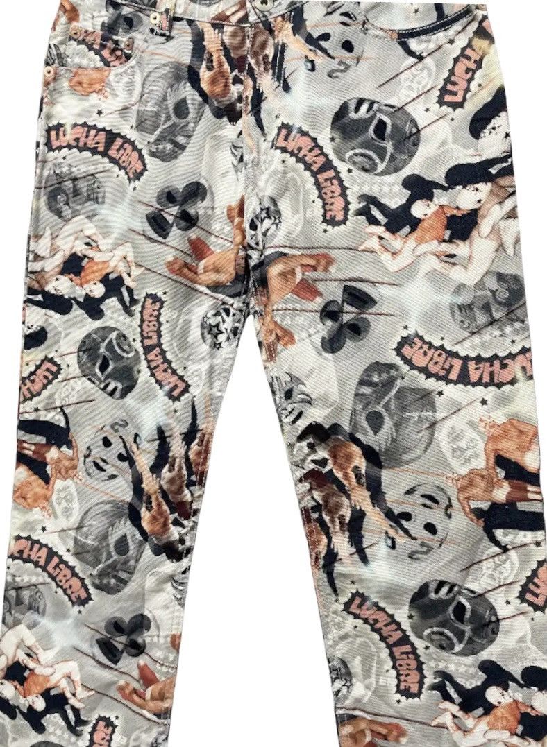 Japanese Brand × WWE 🔥FIRE🔥 CASSOPI Wrestling Over Print Pants Made in Japan Size US 28 / EU 44 - 4 Thumbnail
