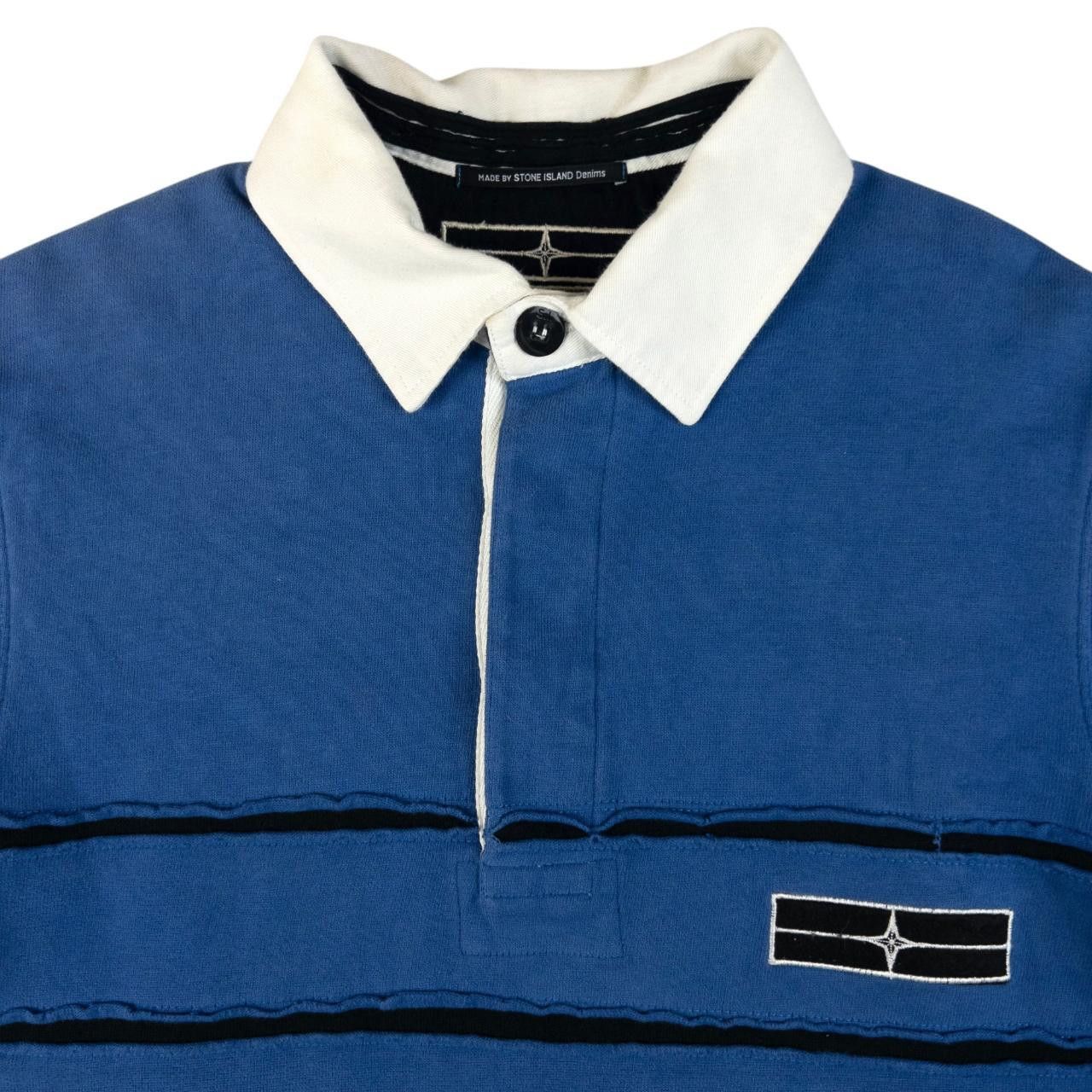 Vintage Stone Island Long Sleeve Rugby Polo Shirt Size M