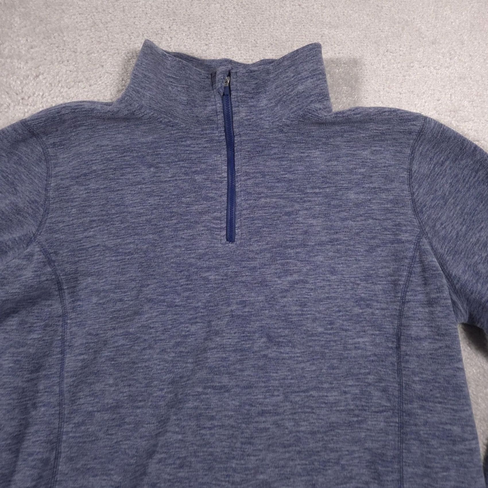 Vintage Woman Within Sweater Plus 18/20 Blue Fleece 1/4 Zip Mock Neck Pullover Shirt Womens Long Sleeve Raglan Knit Casual Winter Vintage: No? Size XXL / US 16-18 / IT 52-54 - 3 Thumbnail
