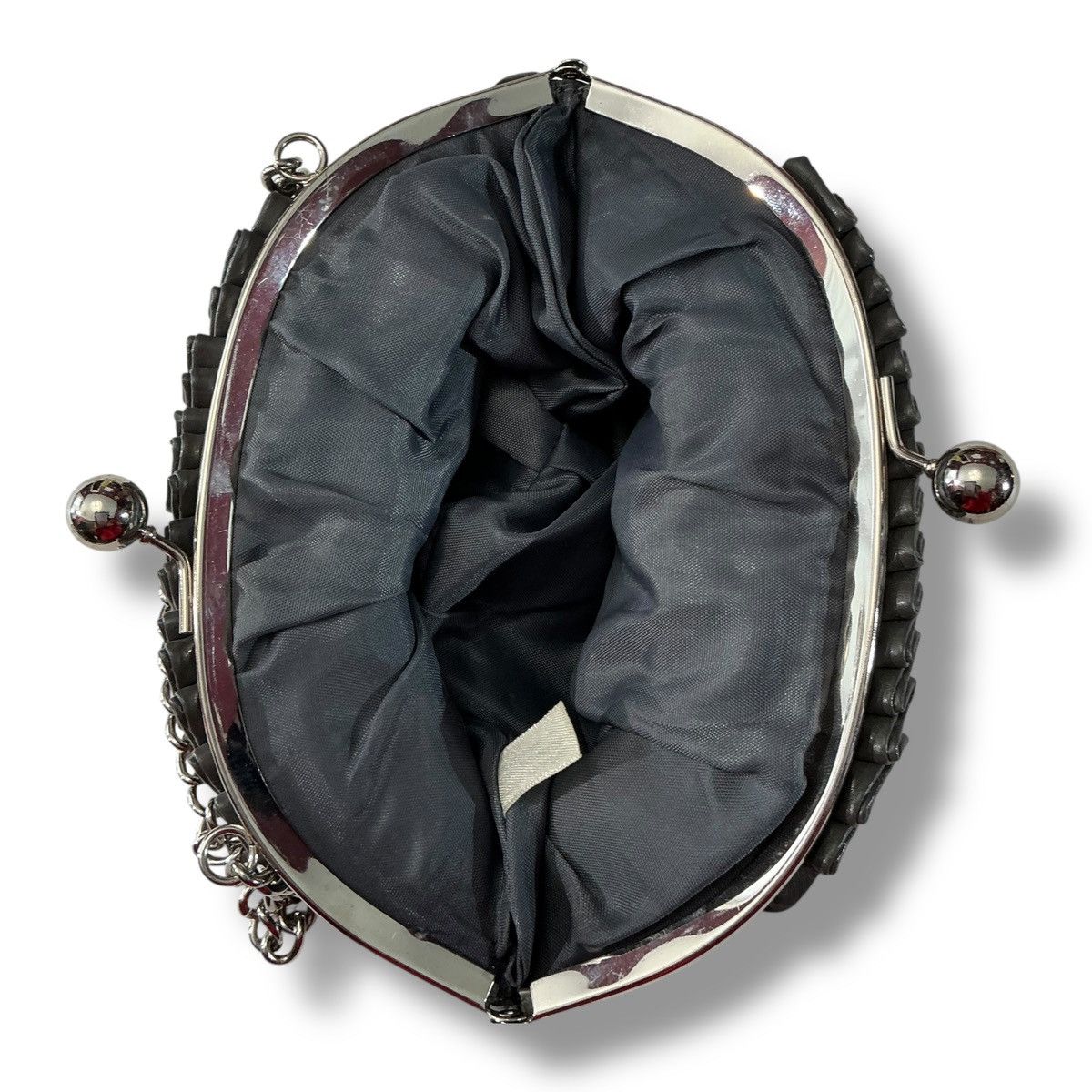 Other Vintage Grey Clutch with Chain Handle and Kiss-lock Closure Size ONE SIZE - 10 Thumbnail