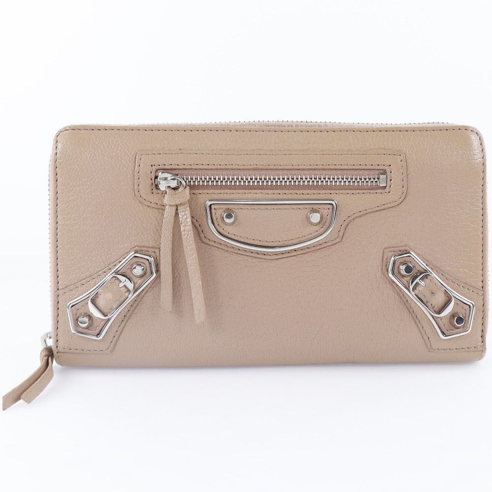 image of Balenciaga Continental Zip Around Wallet in Beige, Women's