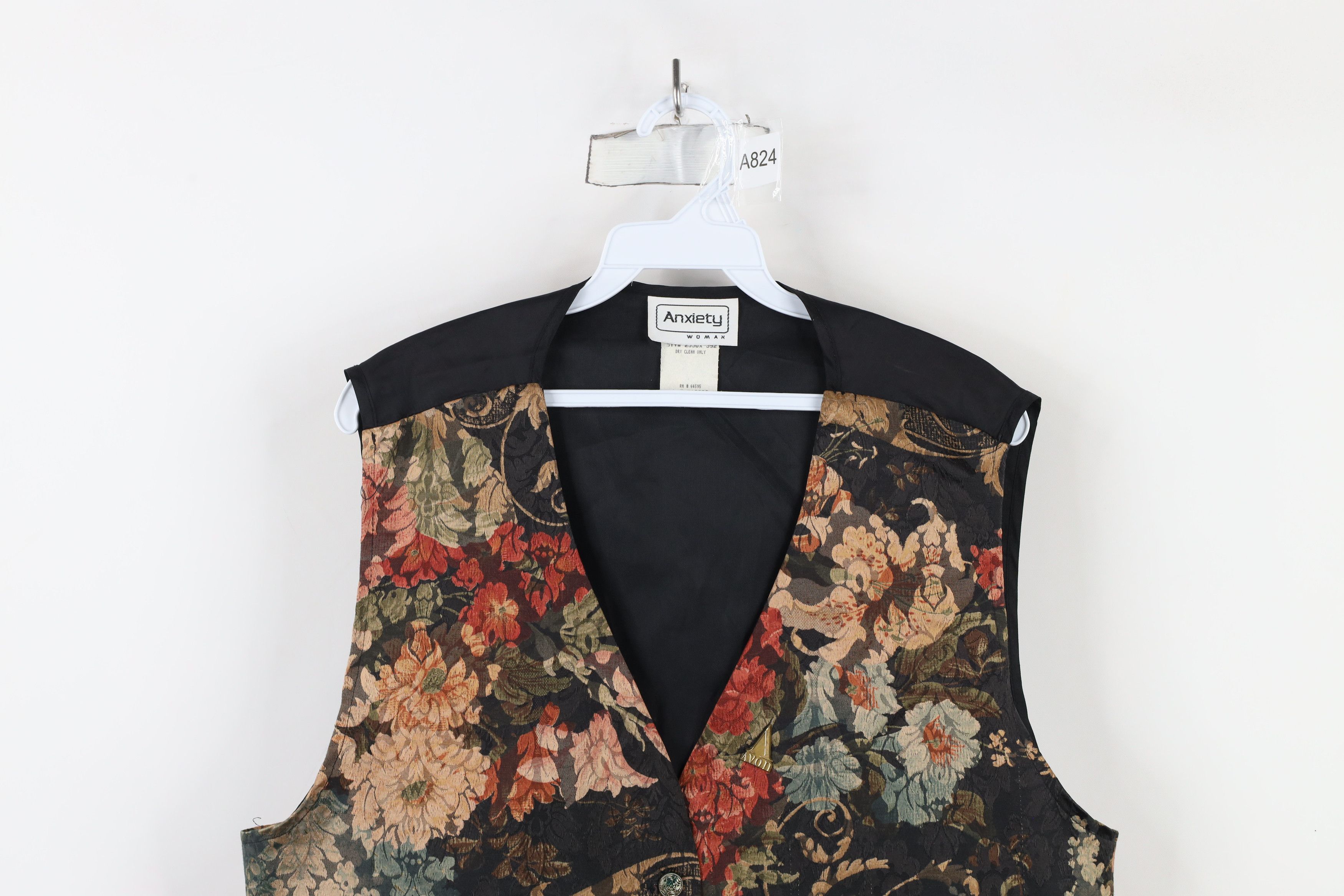 Vintage Vintage 90s Streetwear Floral Tapestry Vest Jacket USA Size XL / US 12-14 / IT 48-50 - 2 Thumbnail