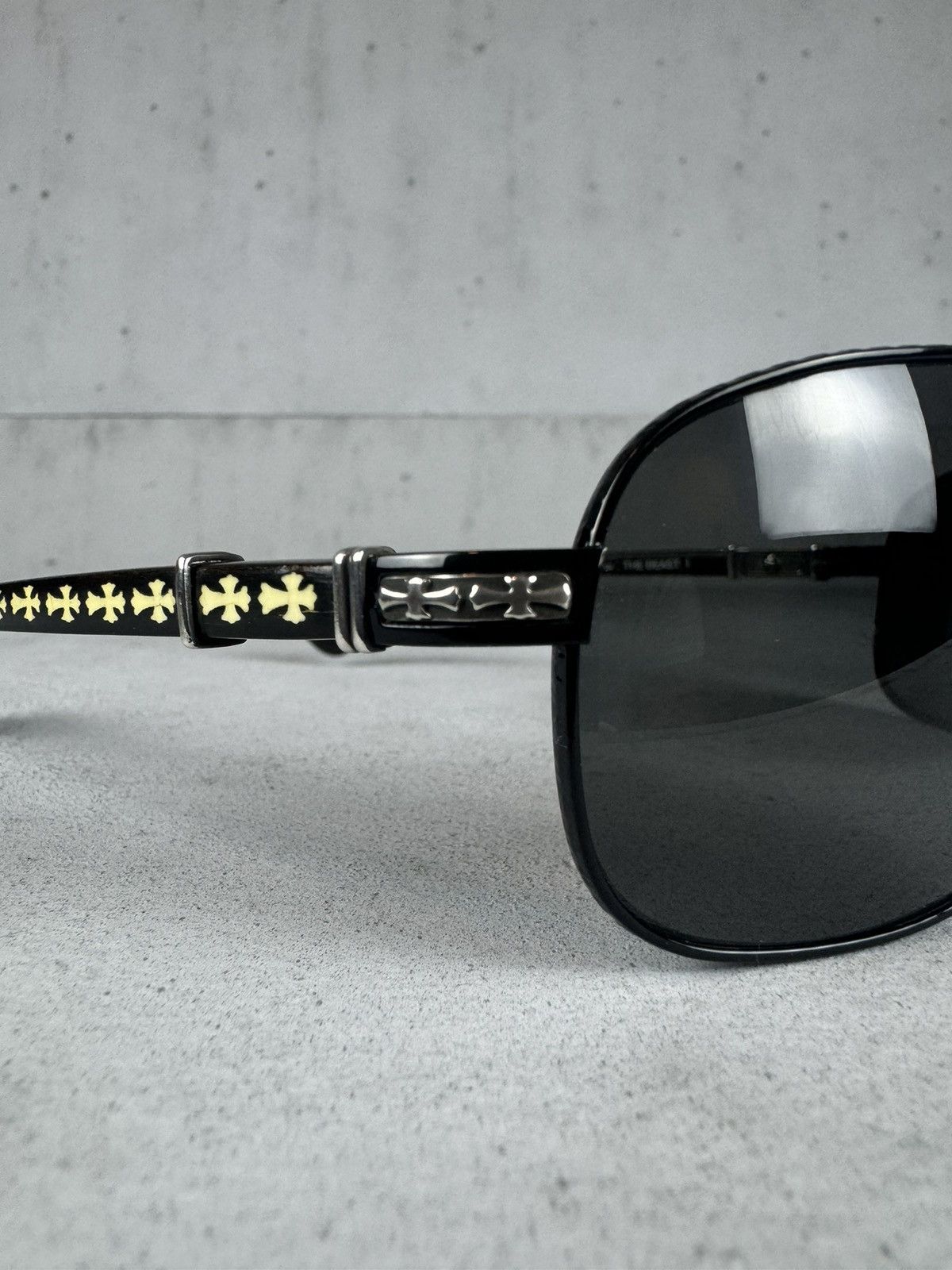 Chrome Hearts Rare Chrome Ebony Wood “The Beast I” Aviator Sunglasses Size ONE SIZE - 5 Thumbnail