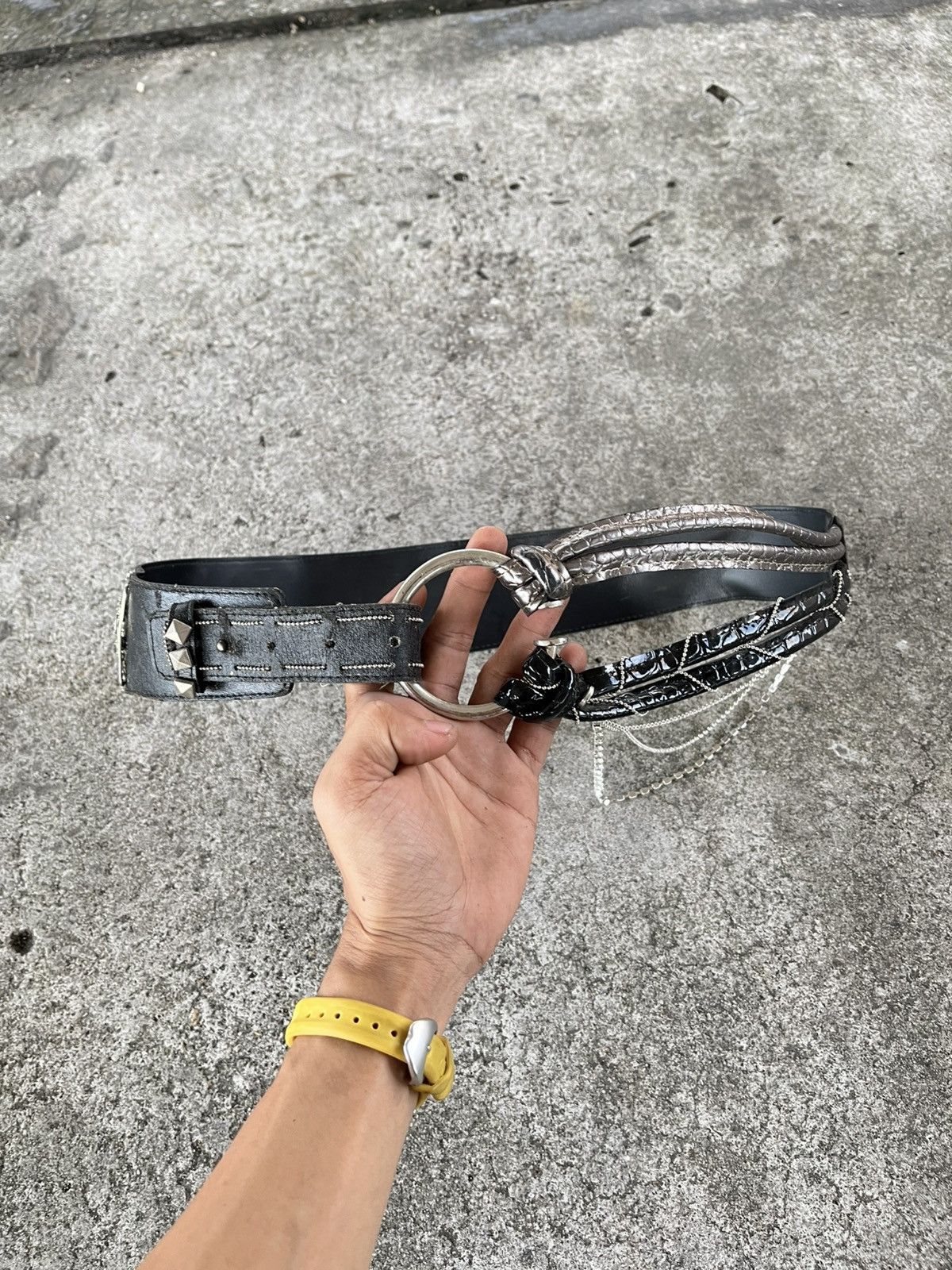 Japanese Brand Black chain belts Size ONE SIZE - 9 Thumbnail