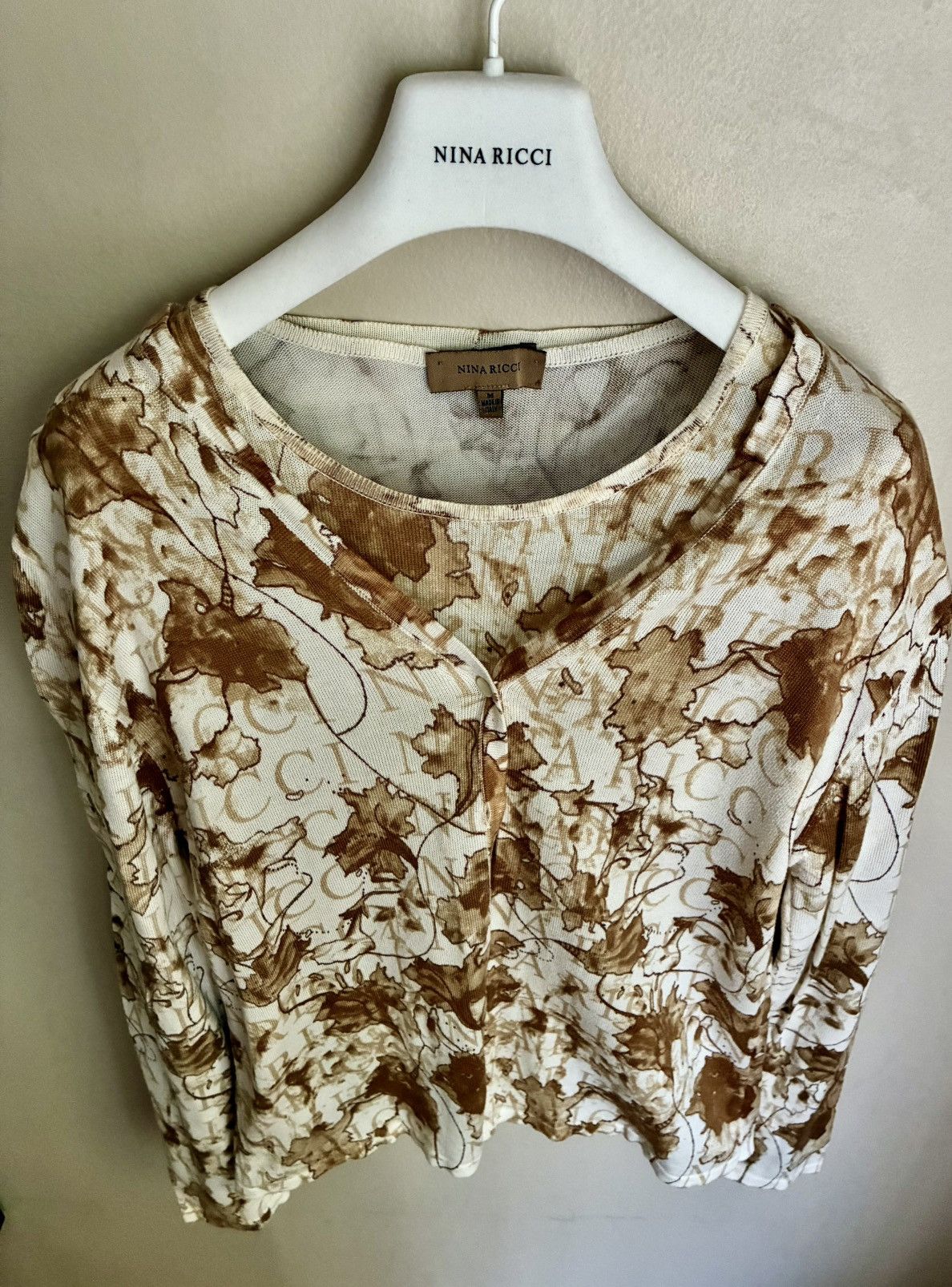 Nina Ricci Nina Ricci Autumnal Leaves/ Logo Print 2 Piece Twinset Size M / US 6-8 / IT 42-44 - 6 Thumbnail