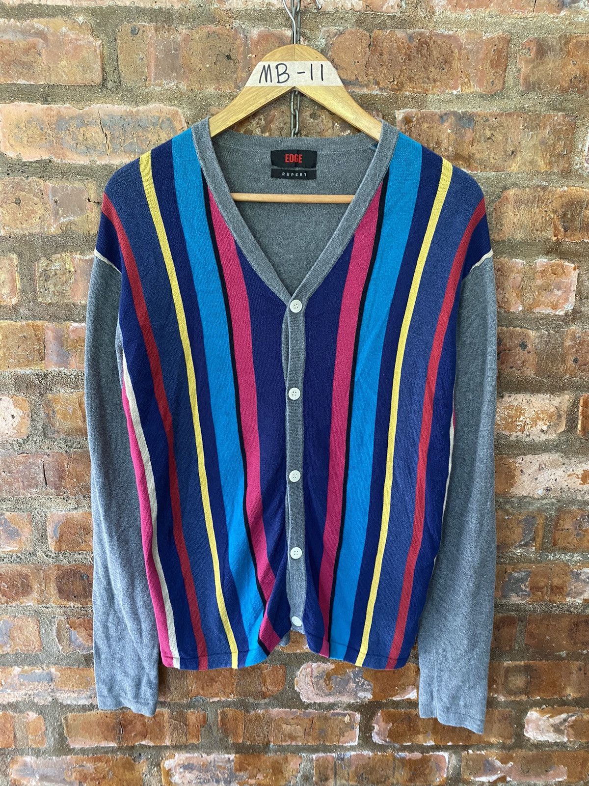 PHENOMENON 1990s EDGE RUPERT Rainbow knit cardiagn Size US M / EU 48-50 / 2 - 2 Thumbnail