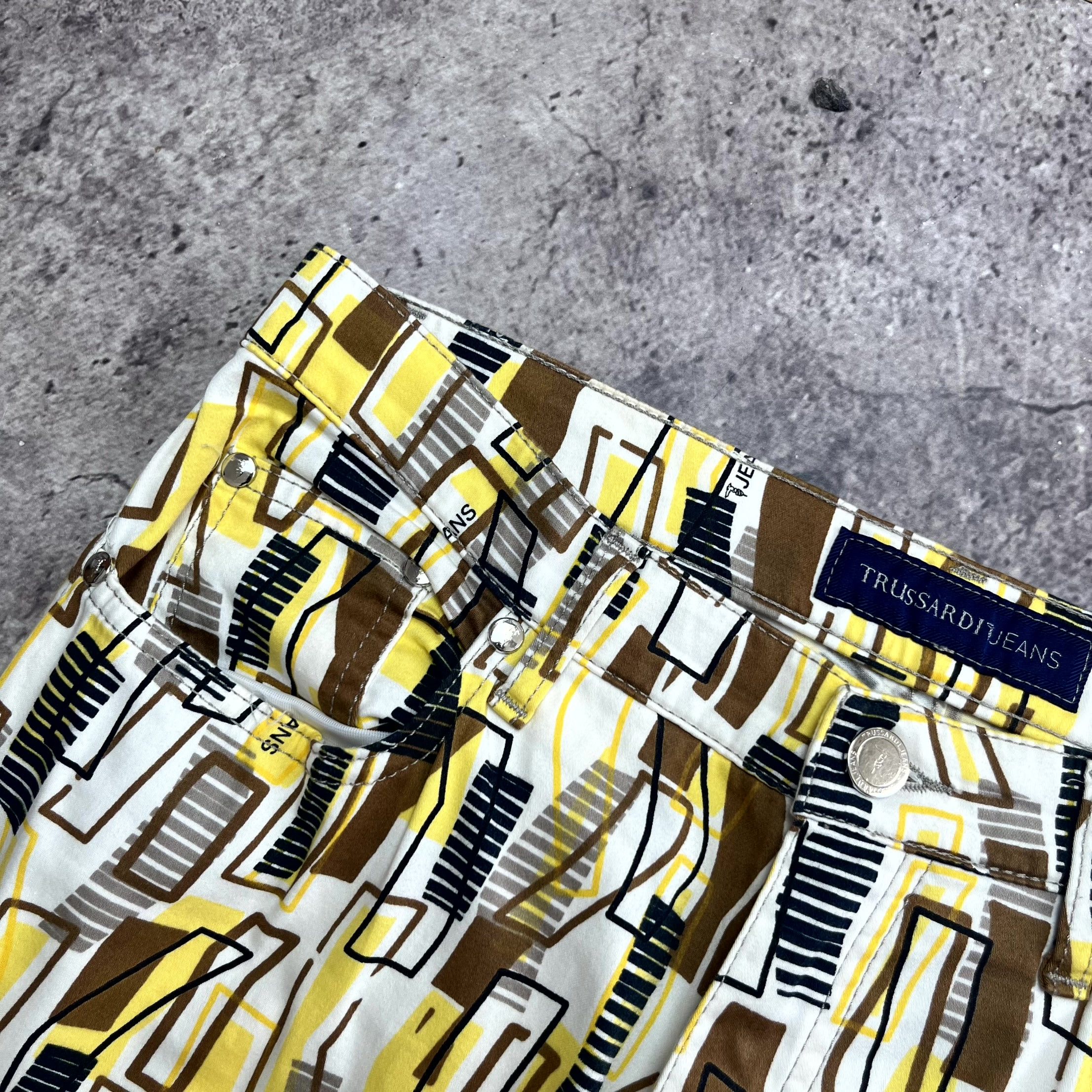 Trussardi Y2K Trussardi Abstract Geometric Pants Yellow Jeans Size 30 Size 30" / US 8 / IT 44 - 4 Thumbnail