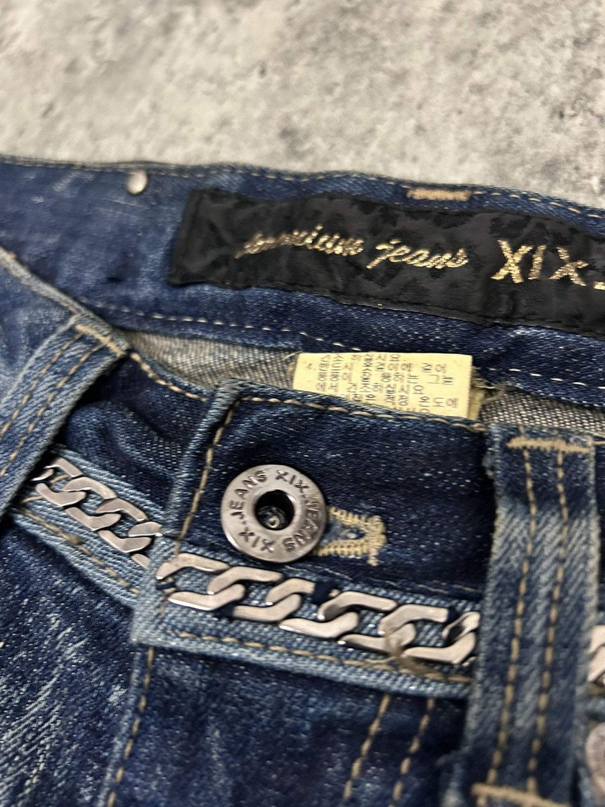 If Six Was Nine × Japanese Brand × Le Grande Bleu (L.G.B.) XIX Denim Chain Boot Cut Mudwash Pants Size US 28 / EU 44 - 11 Thumbnail