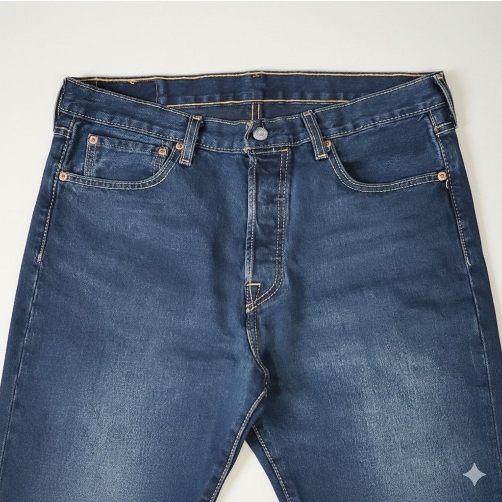 Levi's Levi's 501 34x30 Button Fly Blue Denim Jeans Dark Wash Size US 34 / EU 50 - 4 Thumbnail