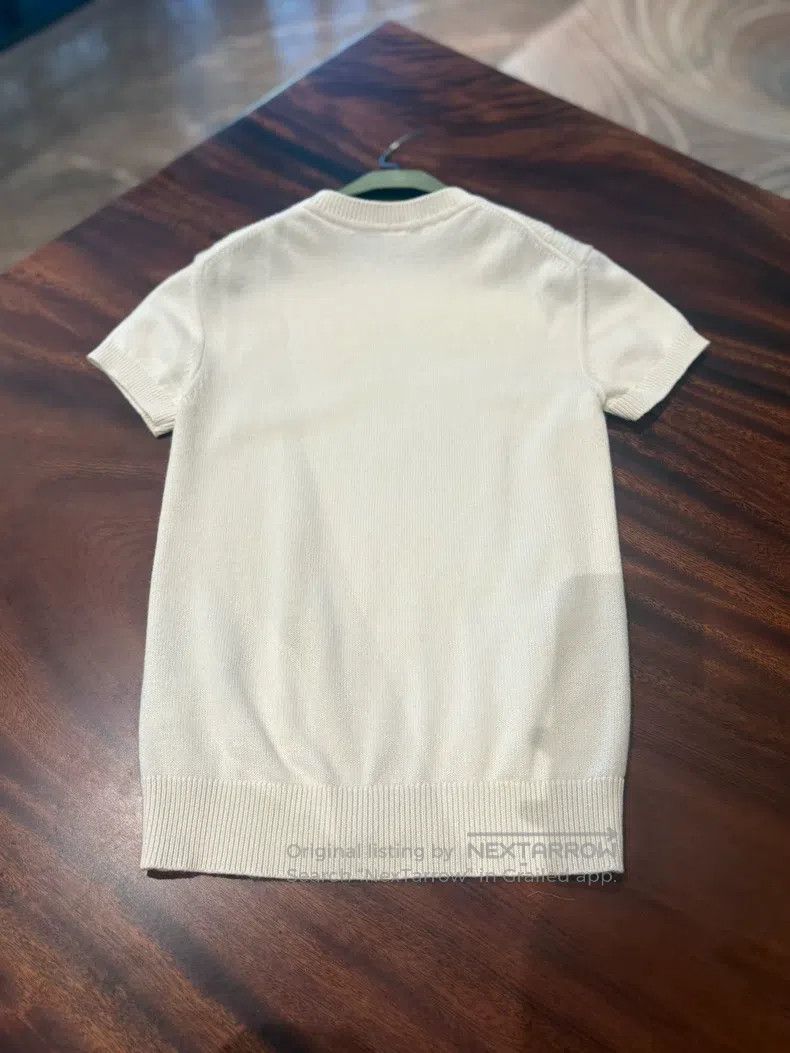 Hermes Hermes White cashmere short-sleeve knit top Size XXS / US 00 / IT 34 - 6 Thumbnail