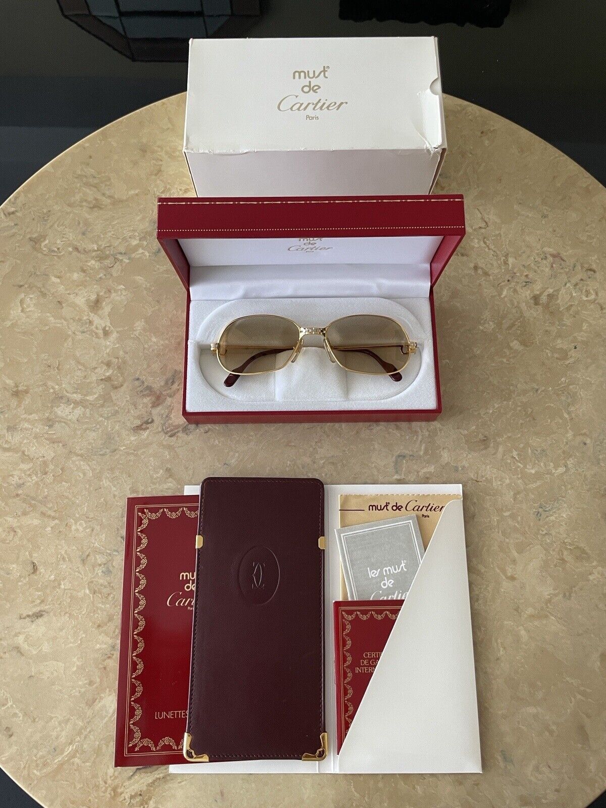 image of Vintage Cartier Panthere G.m Sunglasses in Gold, Men's