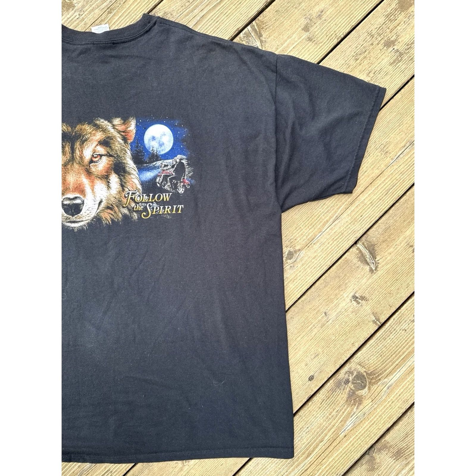 Jerzees VINTAGE Y2K Wolf Eagle Biker T Shirt American Legends Motorcycle 2XL Men Size US XXL / EU 58 / 5 - 7 Thumbnail