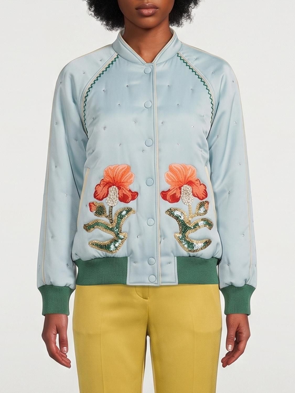 Valentino Valentino Jacket Woman Gnawed Blue Size L / US 10 / IT 46 - 1 Thumbnail