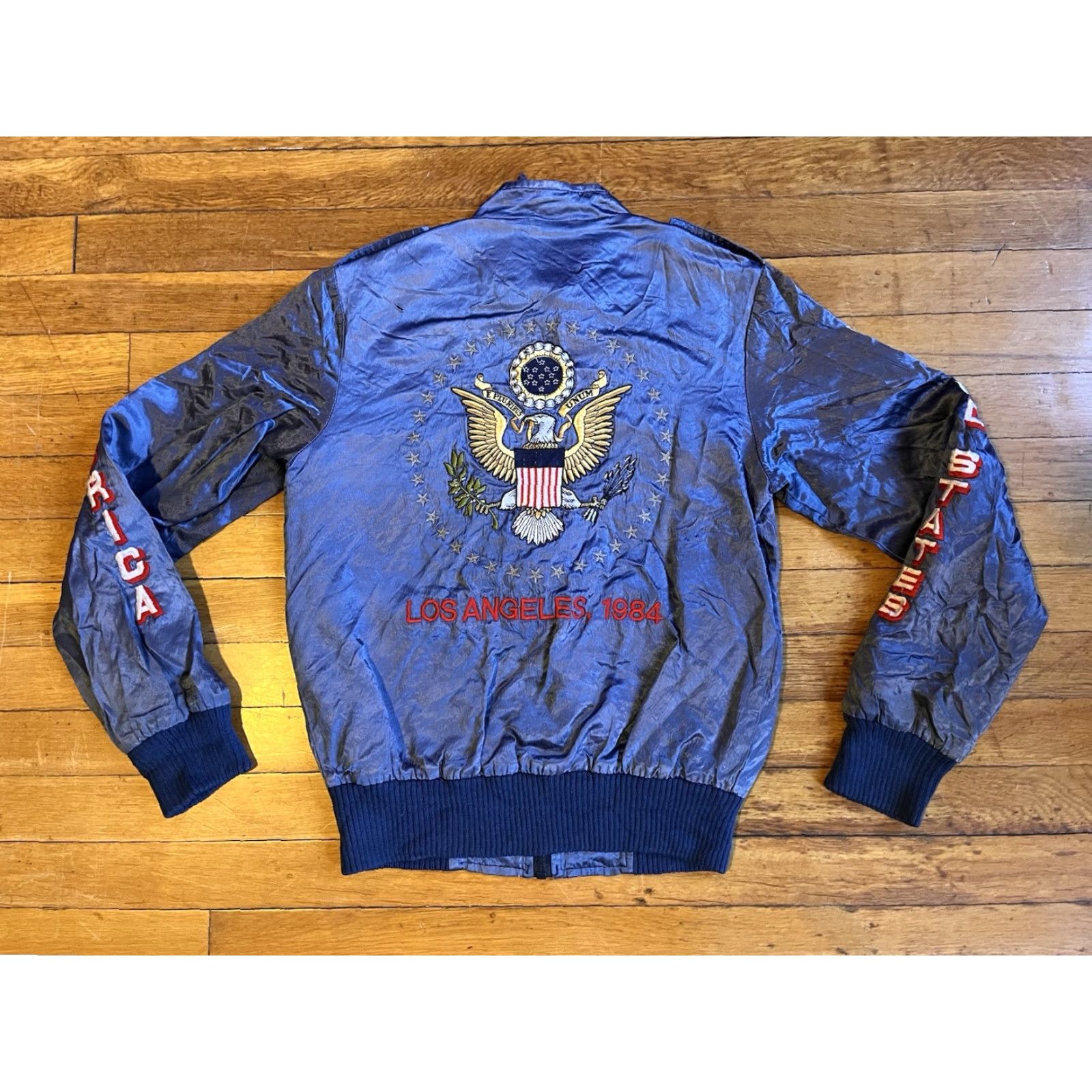 Vintage VINTAGE Style Auto USA-1 Bomber Jacket Shirt Blue Mens Small 80s Logo Back Casual Size US S / EU 44-46 / 1 - 2 Thumbnail