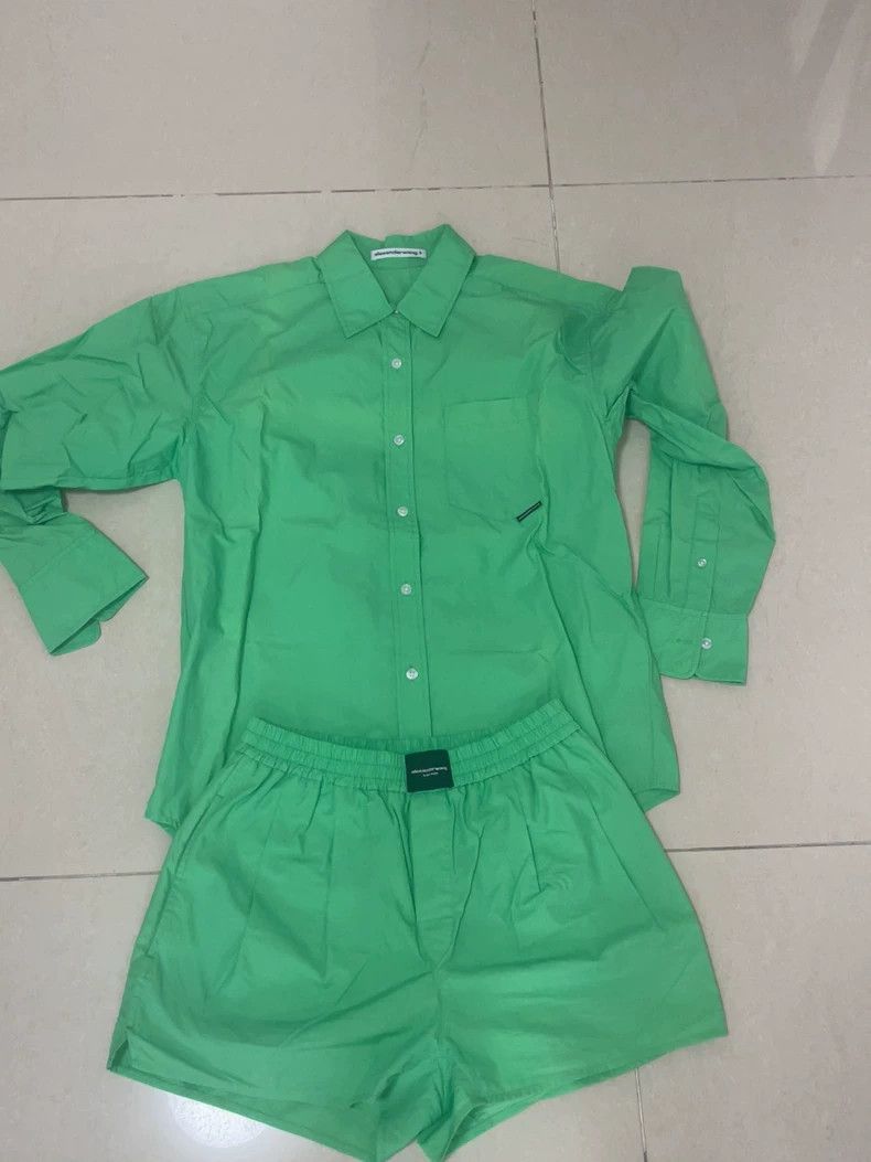 Alexander Wang Alexander Wang Green Shirt Shorts Set- Size XS / US 0-2 / IT 36-38 - 1 Thumbnail