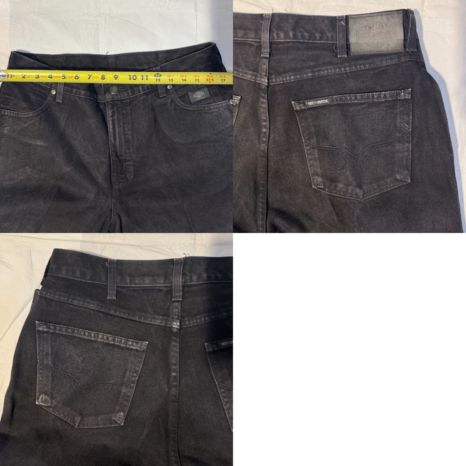 Harley Davidson VINTAGE Harley-Davidson Jeans Womens 32x28 Black Denim Bootcut Straight 90s Biker USA Logo Harley-Davidson 5-Pocket Design Size 24" / US 00 / IT 34 - 8 Thumbnail
