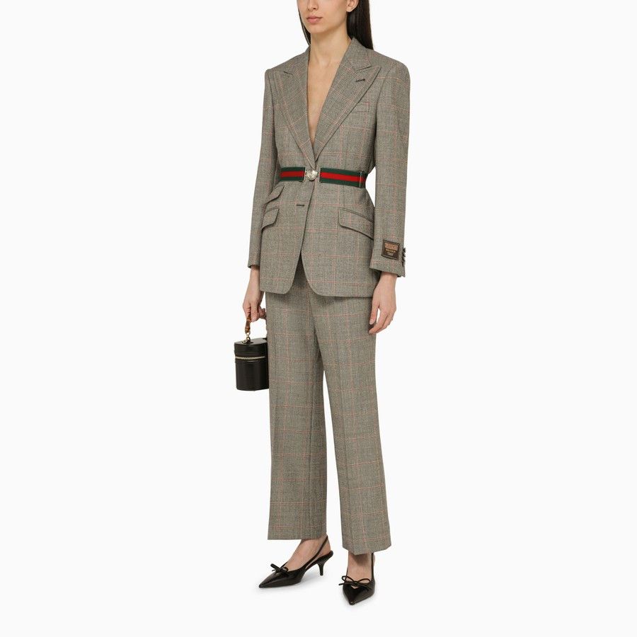 o1d2blof0824 Belted Single-Breasted Jacket in Grey