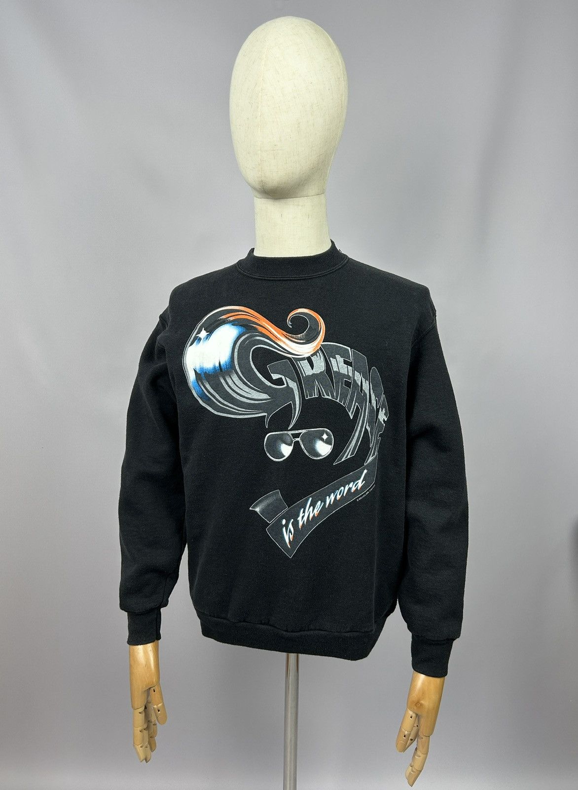 Vintage Vintage Grease Is The World Sweatshirt Faded Black Retro Size US M / EU 48-50 / 2 - 1 Thumbnail