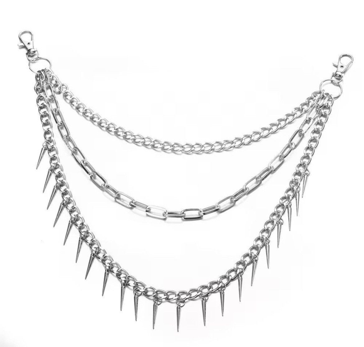 Jewelry Triple Spike Keychains Pant Chains Size ONE SIZE - 2 Thumbnail