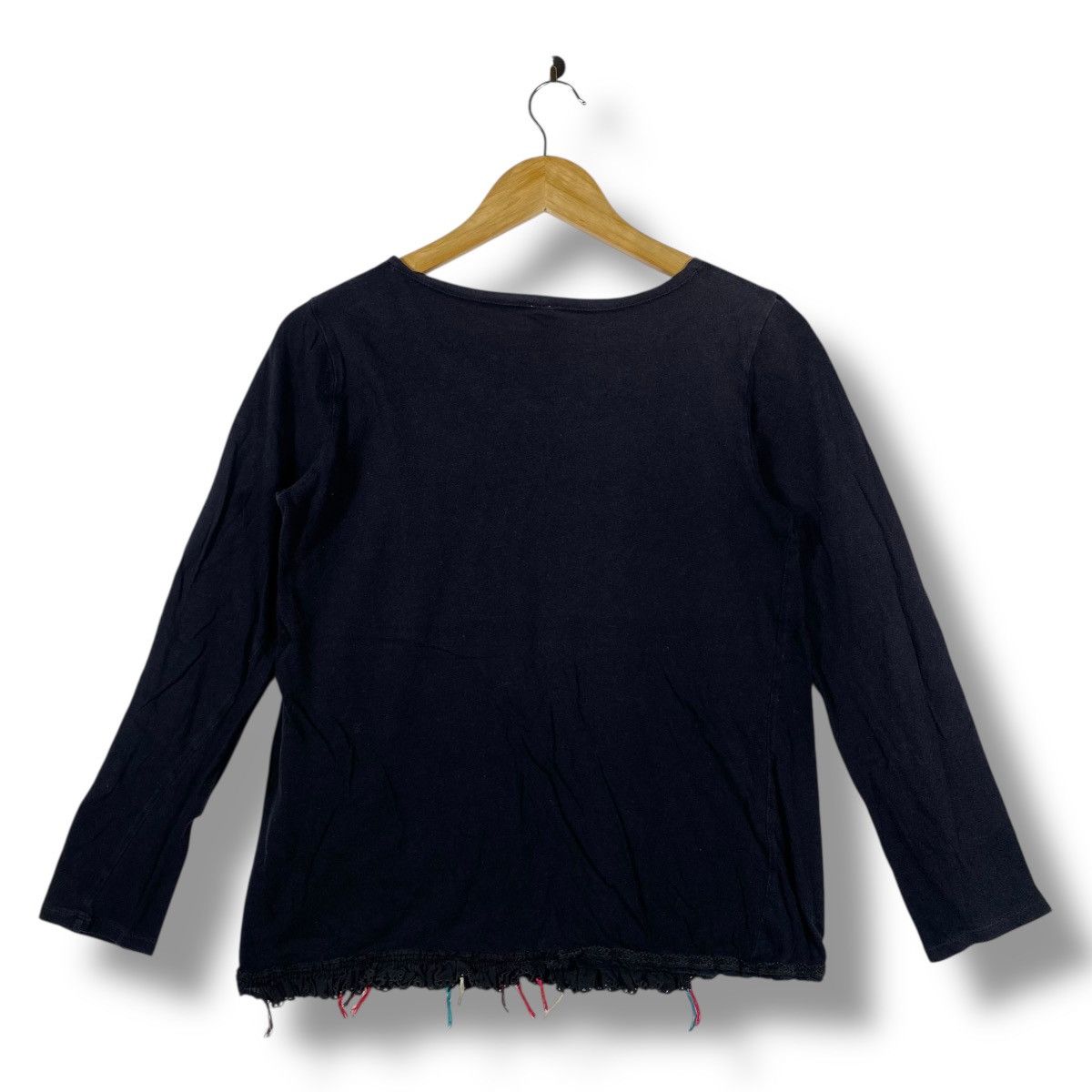 Sunao Kuwahara By Issey Miyake! SUNAO KUWAHARA Women Black Long Sleeve Tops Size M / US 6-8 / IT 42-44 - 4 Thumbnail