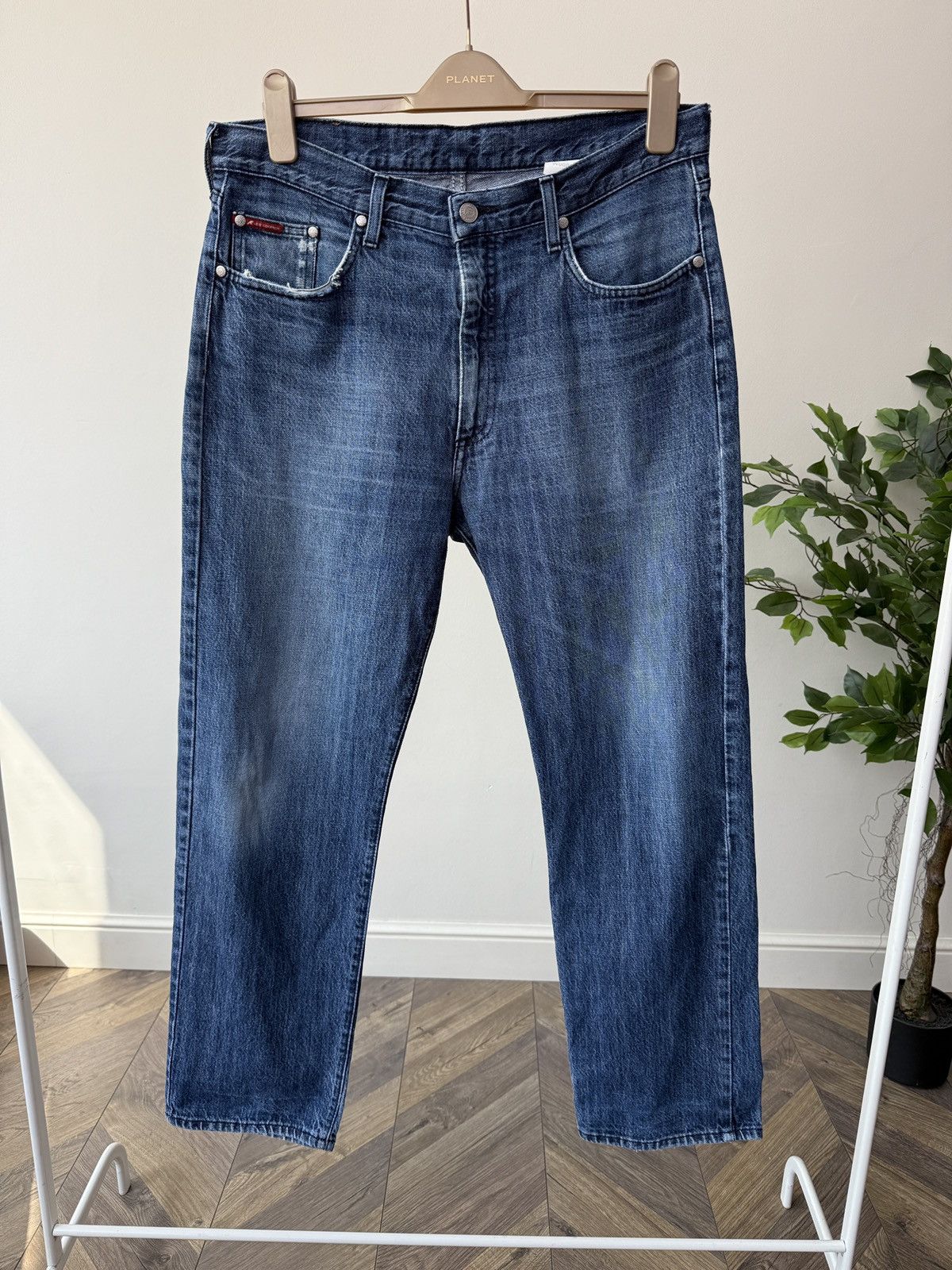 Lee Vintage Lee Cooper Men’s Blue Straight Leg Jeans Wash Denim Size US 35 - 1 Thumbnail