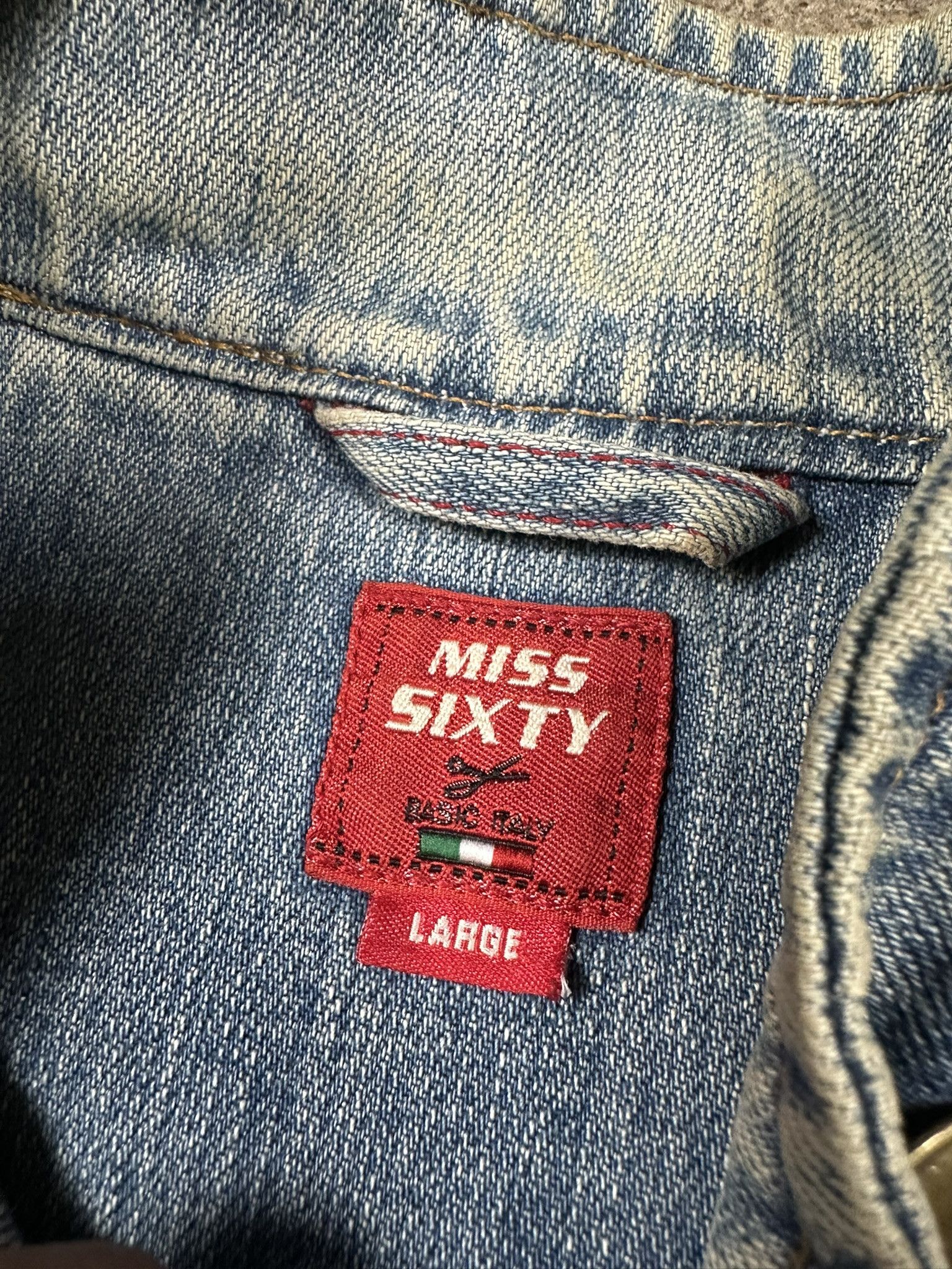 Miss Sixty 2000s Miss Sixty Avant Garde Faded Denim Boxy Y2k Jacket Size L / US 10 / IT 46 - 10 Thumbnail