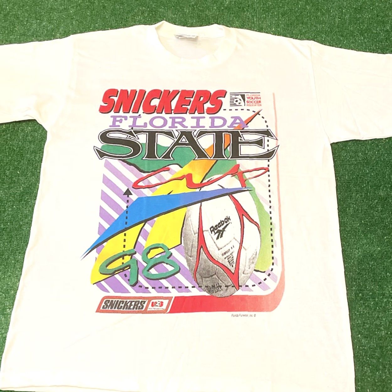 Reebok VINTAGE 90s Florida State Reebok Soccer 1998 Snickers Promo Shirt Mens M Size US M / EU 48-50 / 2 - 4 Thumbnail