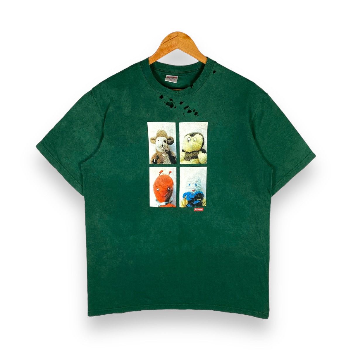 image of Supreme Mike Kelly Distressed Tee in Green, Men's (Size Medium)